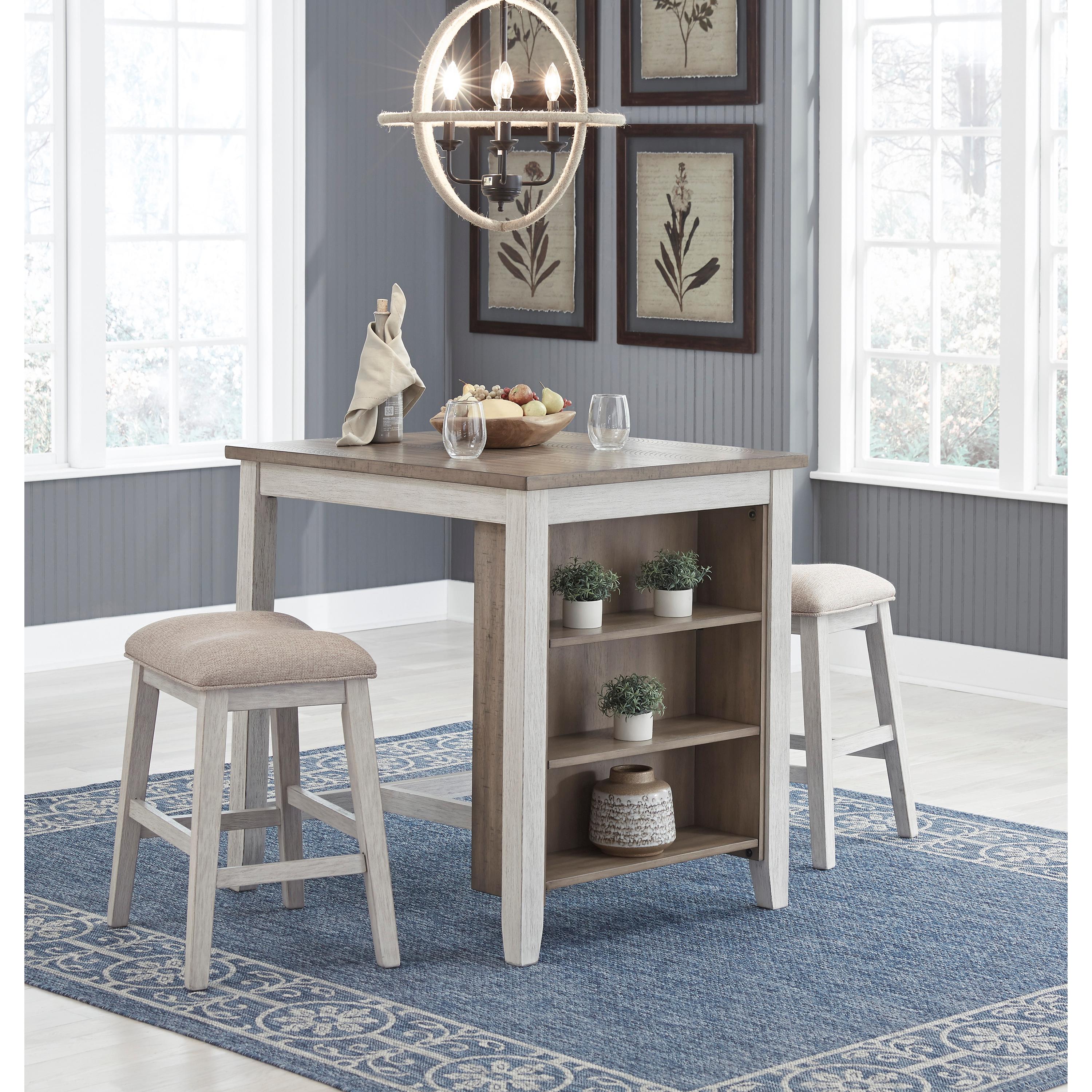 Signature Design by Ashley Skempton D394-113 Rectangular Dining Room Counter Table Set - Image 4