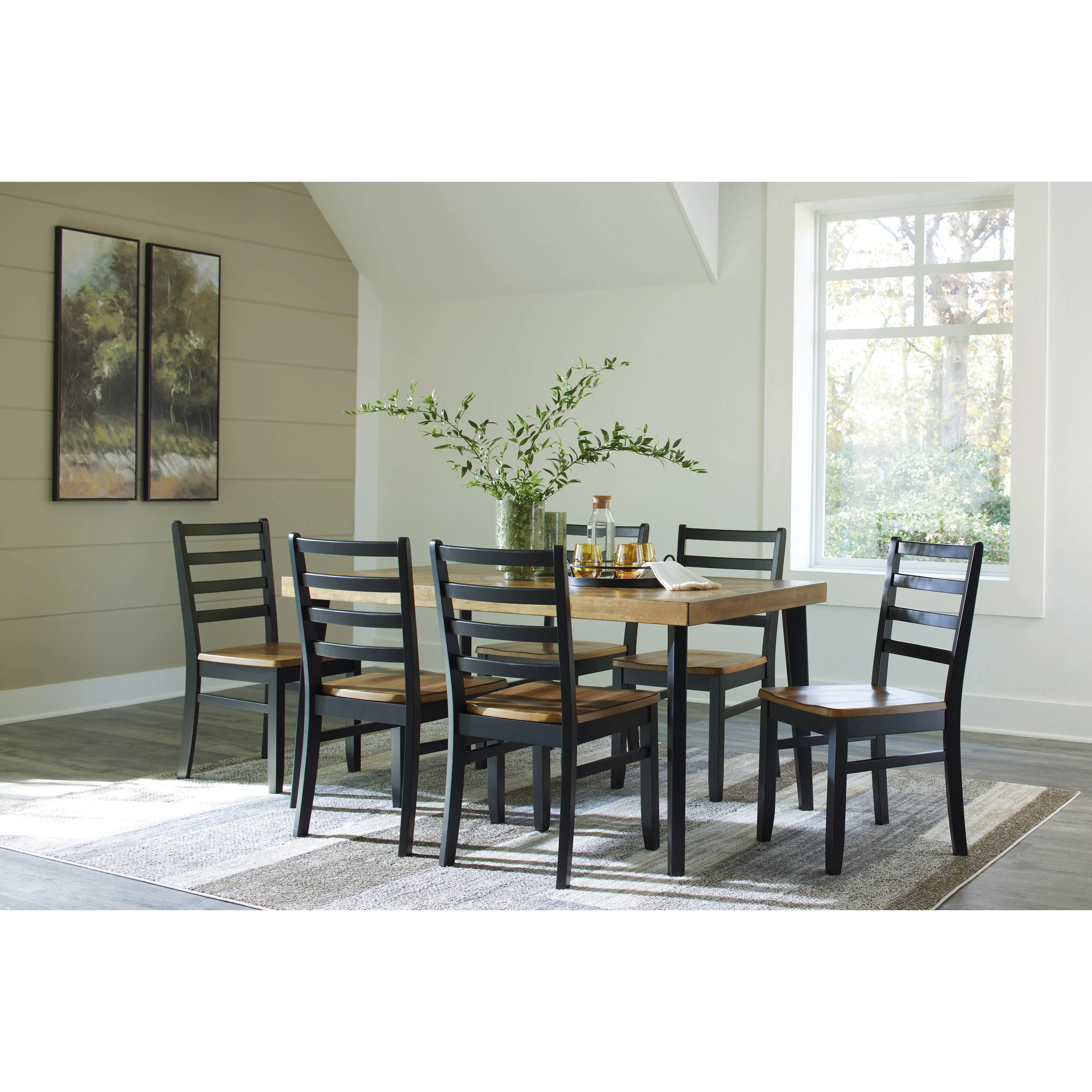 Signature Design by Ashley Blondon D413-425 Rectangular Dining Room Table Set - Image 8