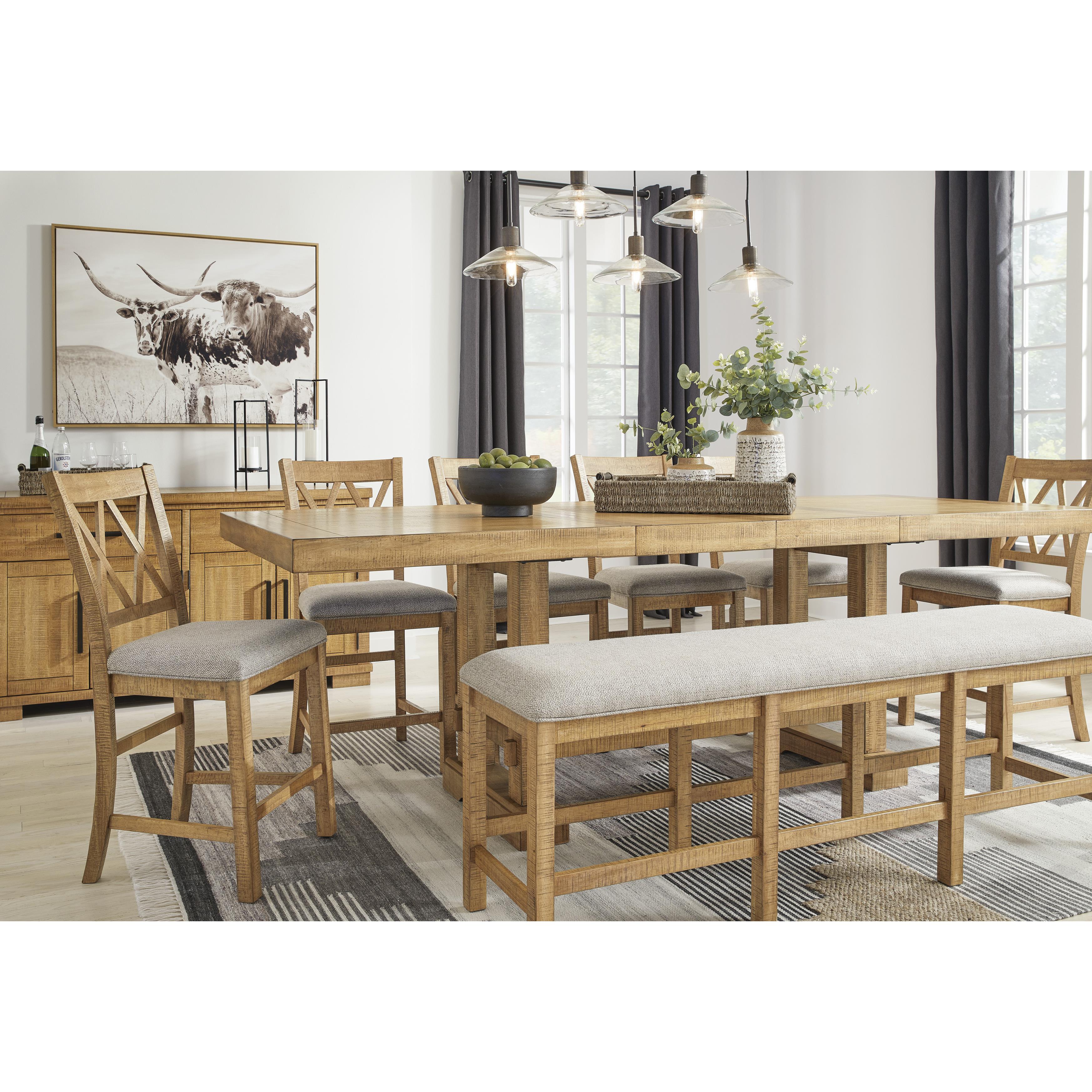 Signature Design by Ashley Havonplane D773-09 XL Counter Upholstered Dining Room Bench - Image 7