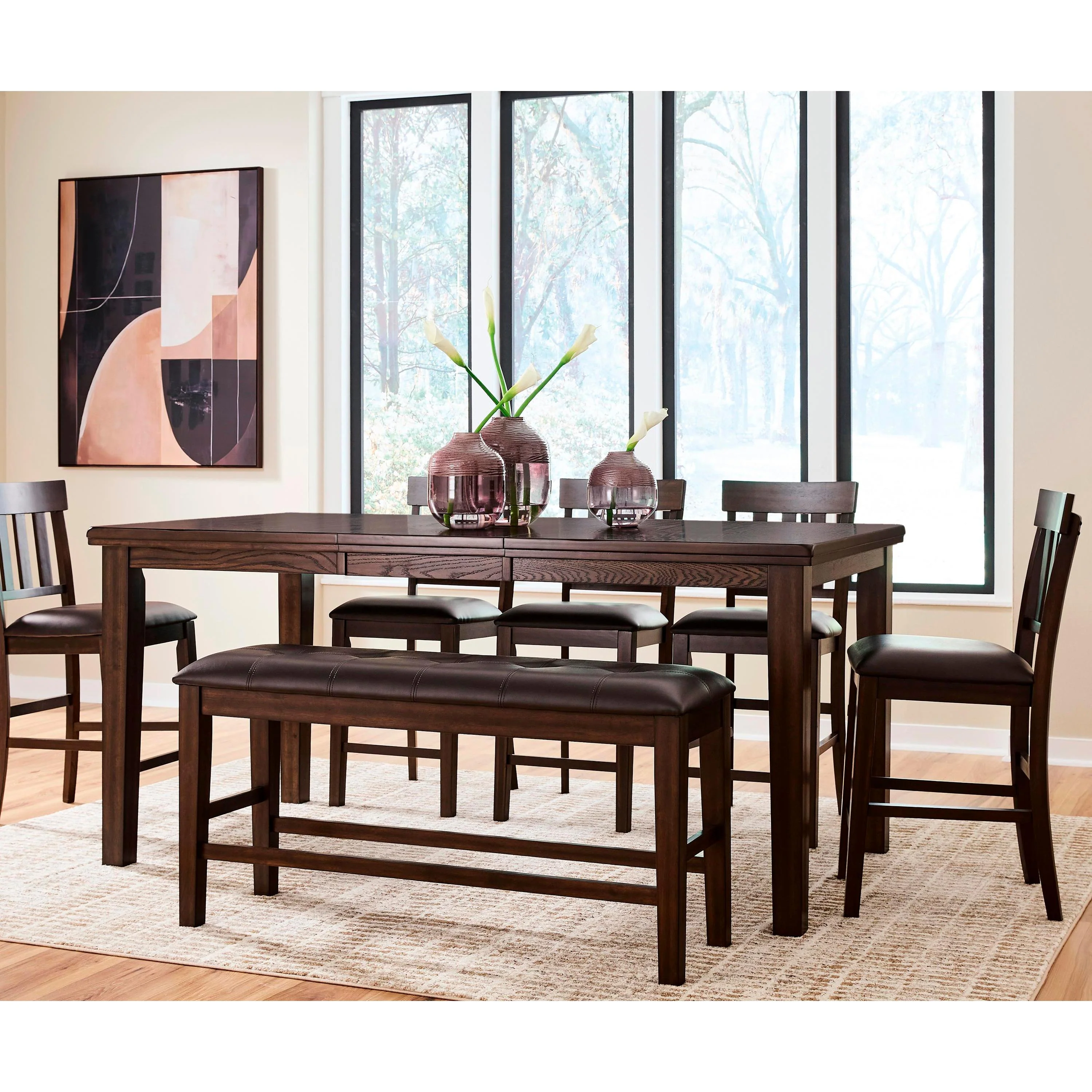 Signature Design by Ashley Haddigan D596-32 Dining Room Counter Butterfly Extension Table - Image 14