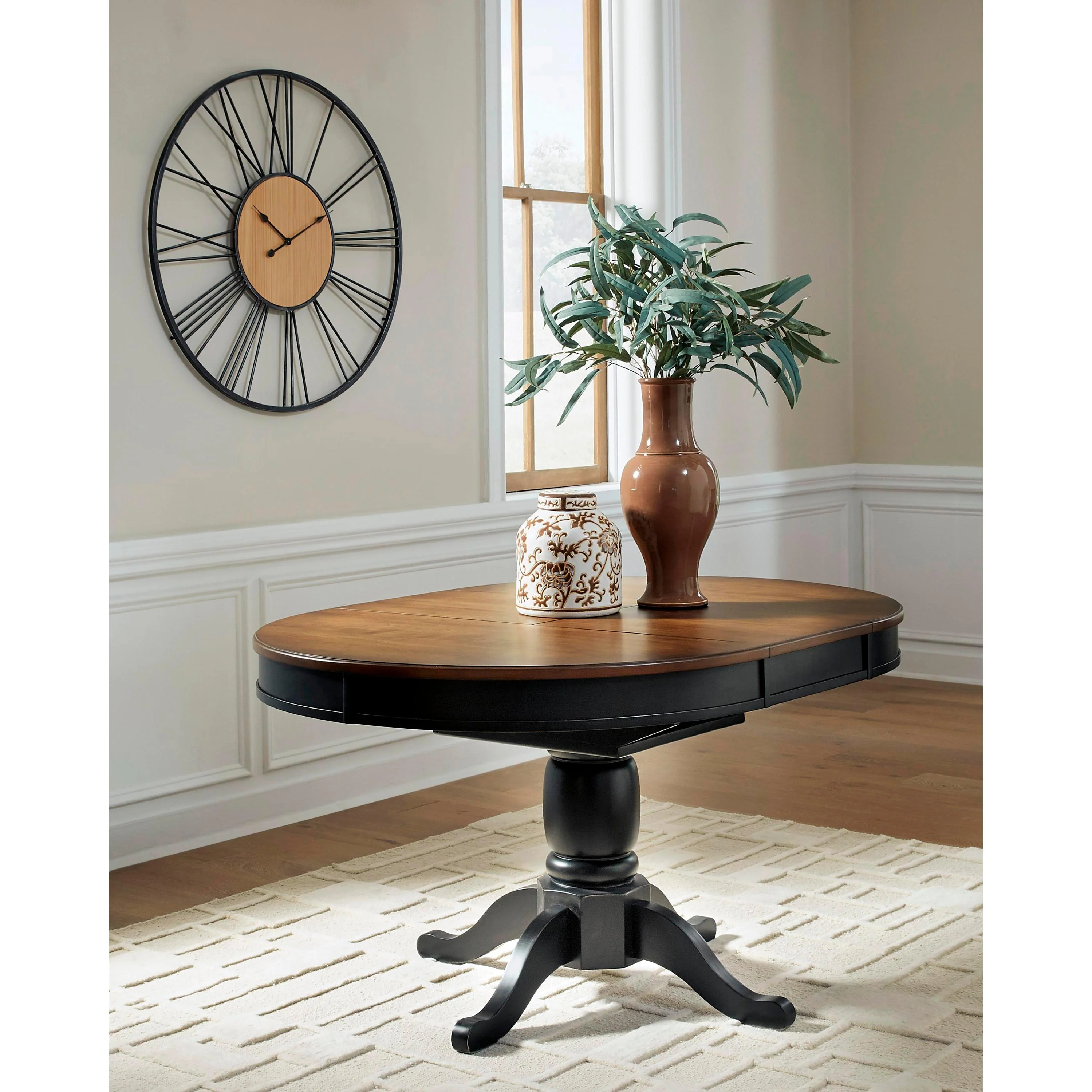 Signature Design by Ashley Oval Clorazi Dining Table with Pedestal Base PCD619-48 - Image 5