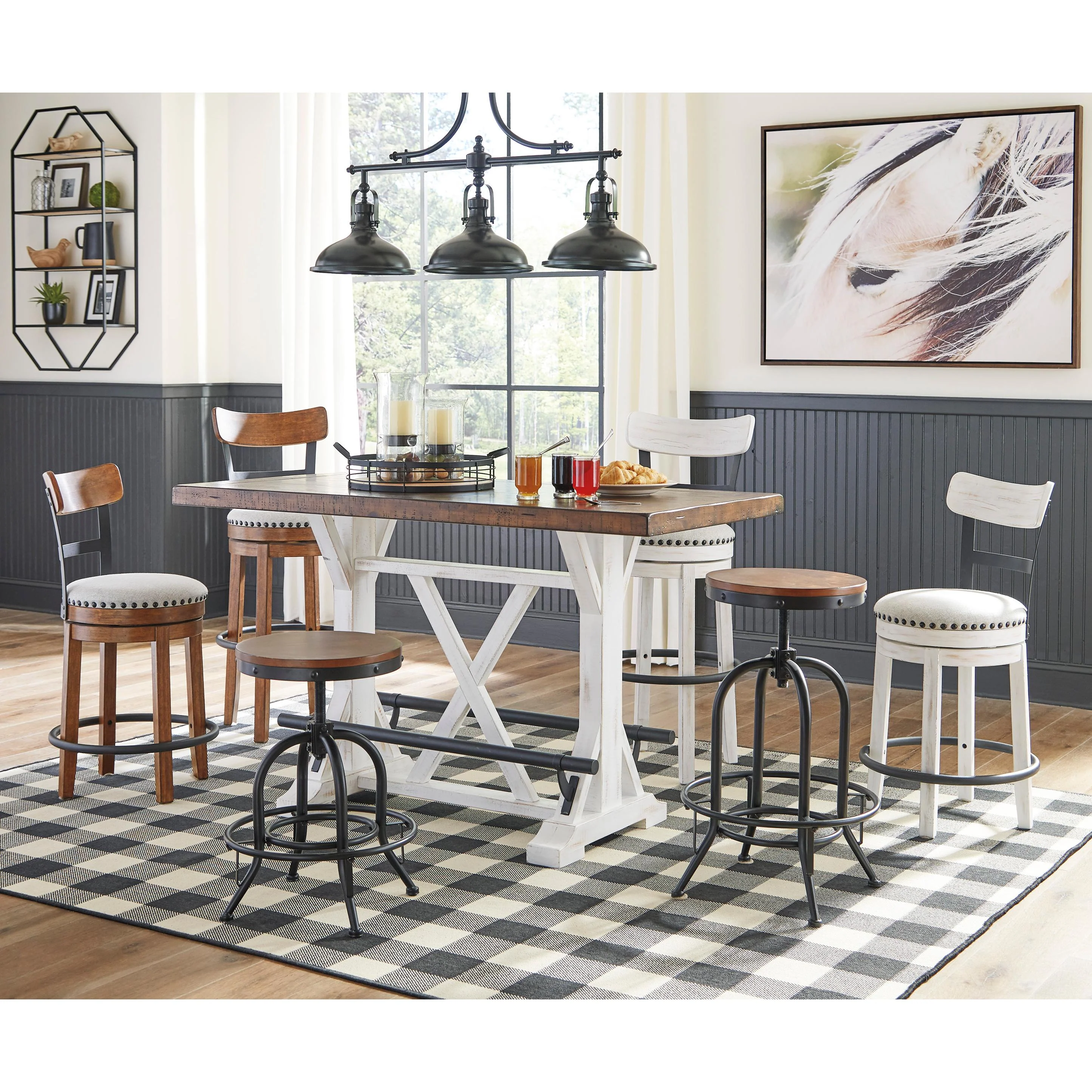 Signature Design by Ashley Valebeck Counter Height Dining Table with Trestle Base D546-13 - Image 10