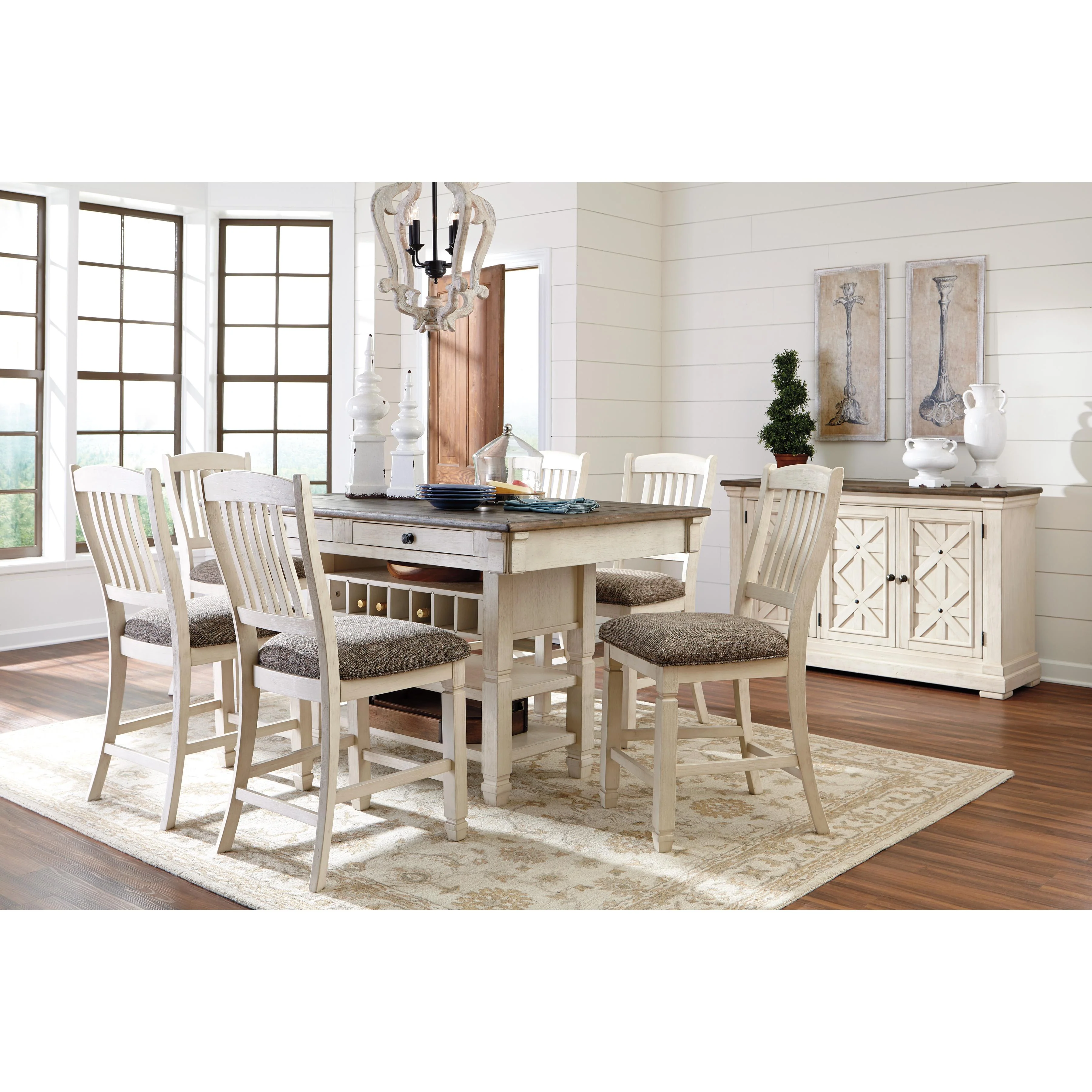 Signature Design by Ashley Bolanburg Counter Height Dining Table with Pedestal Base D647-32 - Image 8