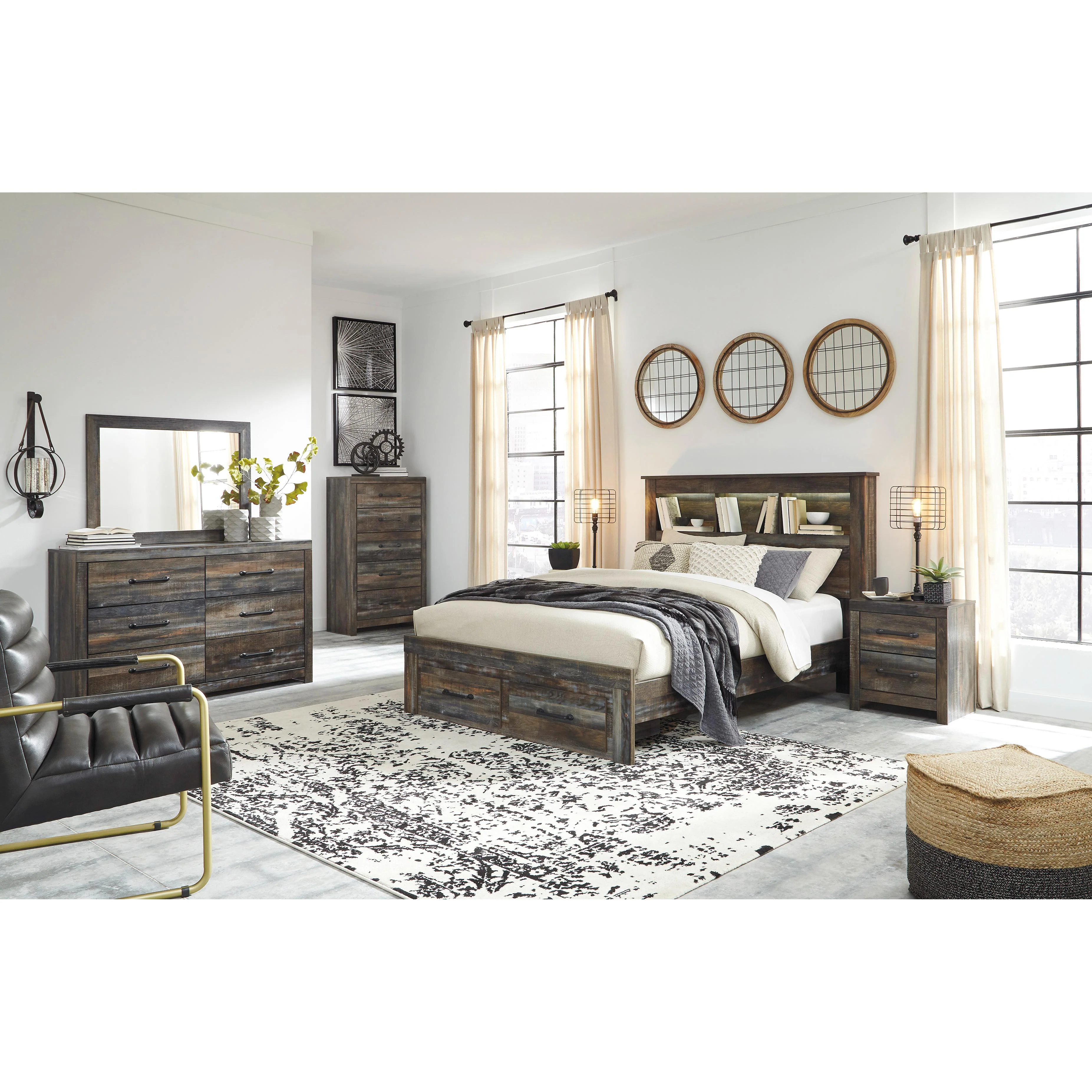 Signature Design by Ashley Drystan B211B79 8 pc Queen Bookcase Bedroom Set