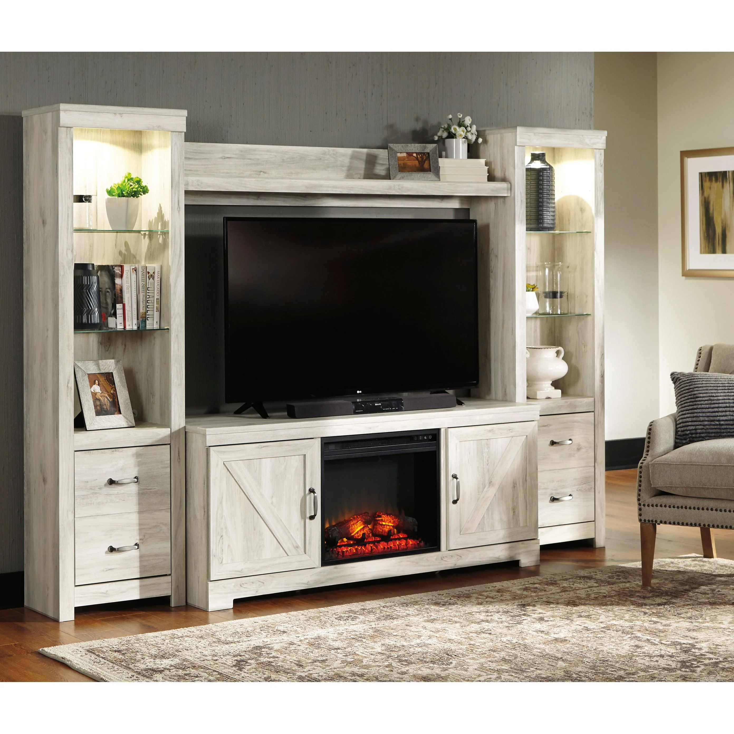 Signature Design by Ashley Bellaby W331W2 4 pc Entertainment Center - Image 7
