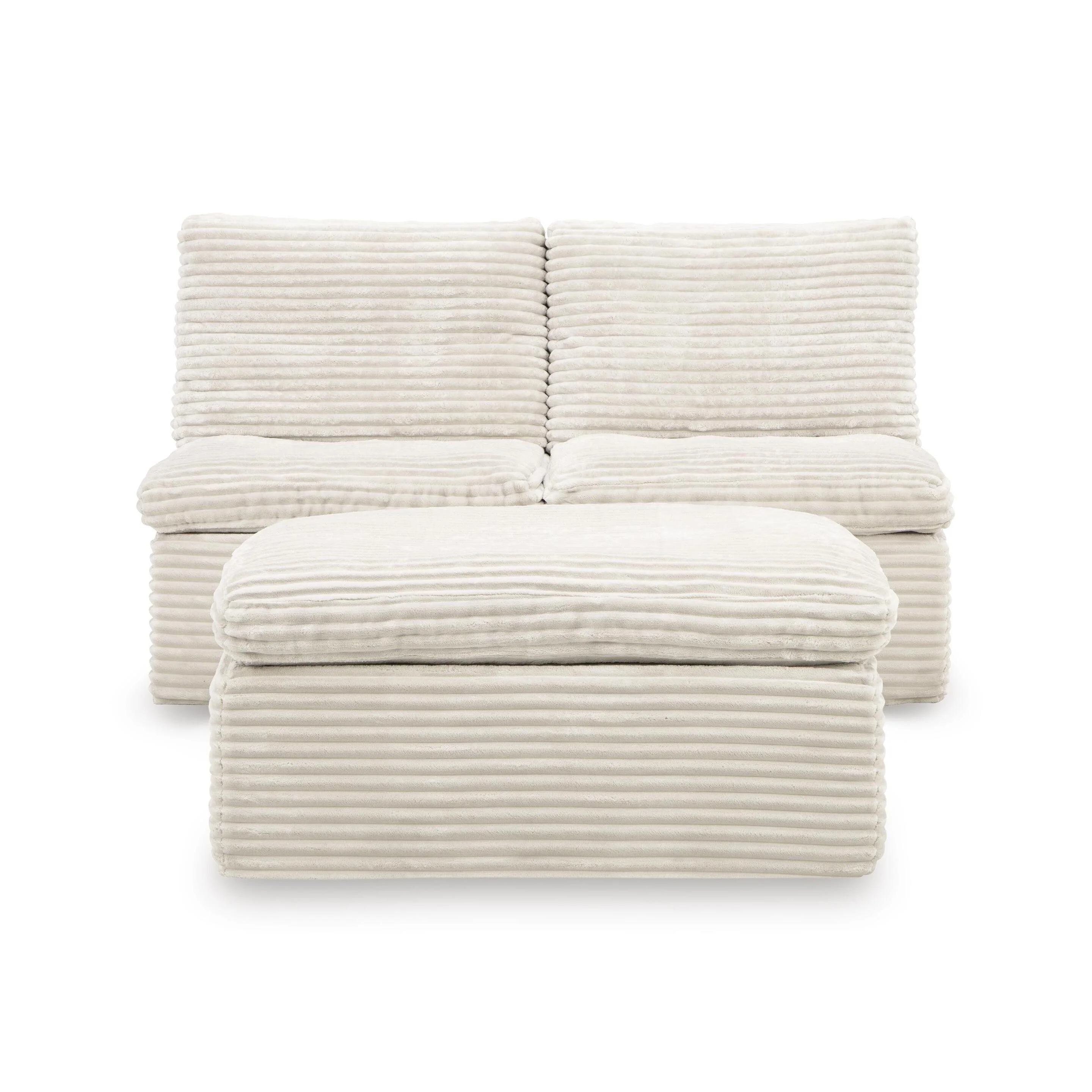 Signature Design by Ashley Fannin PC8430431 2 Armless Chairs with Ottoman - Image 2