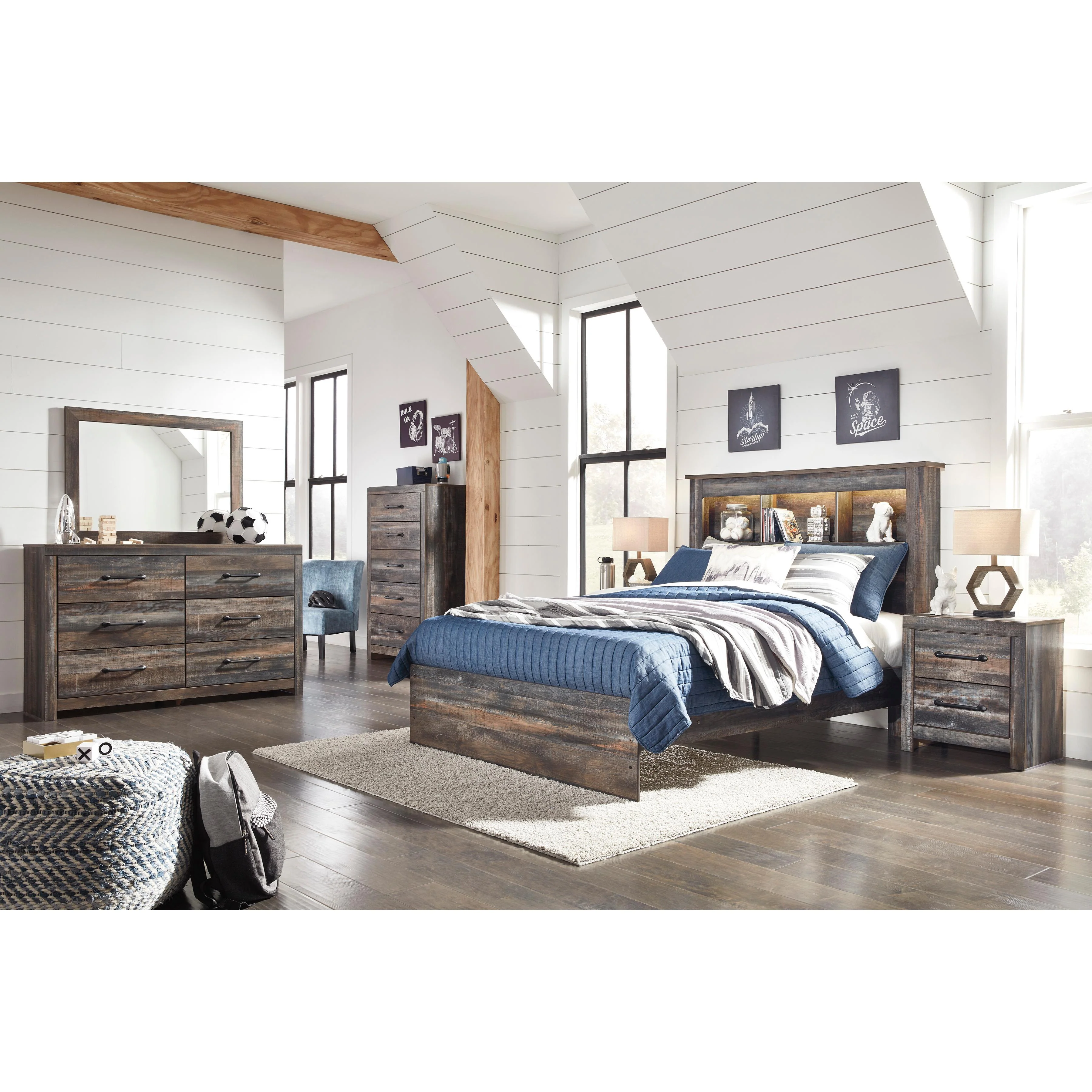 Signature Design by Ashley Drystan B211B46 Full Bookcase Bed - Image 7