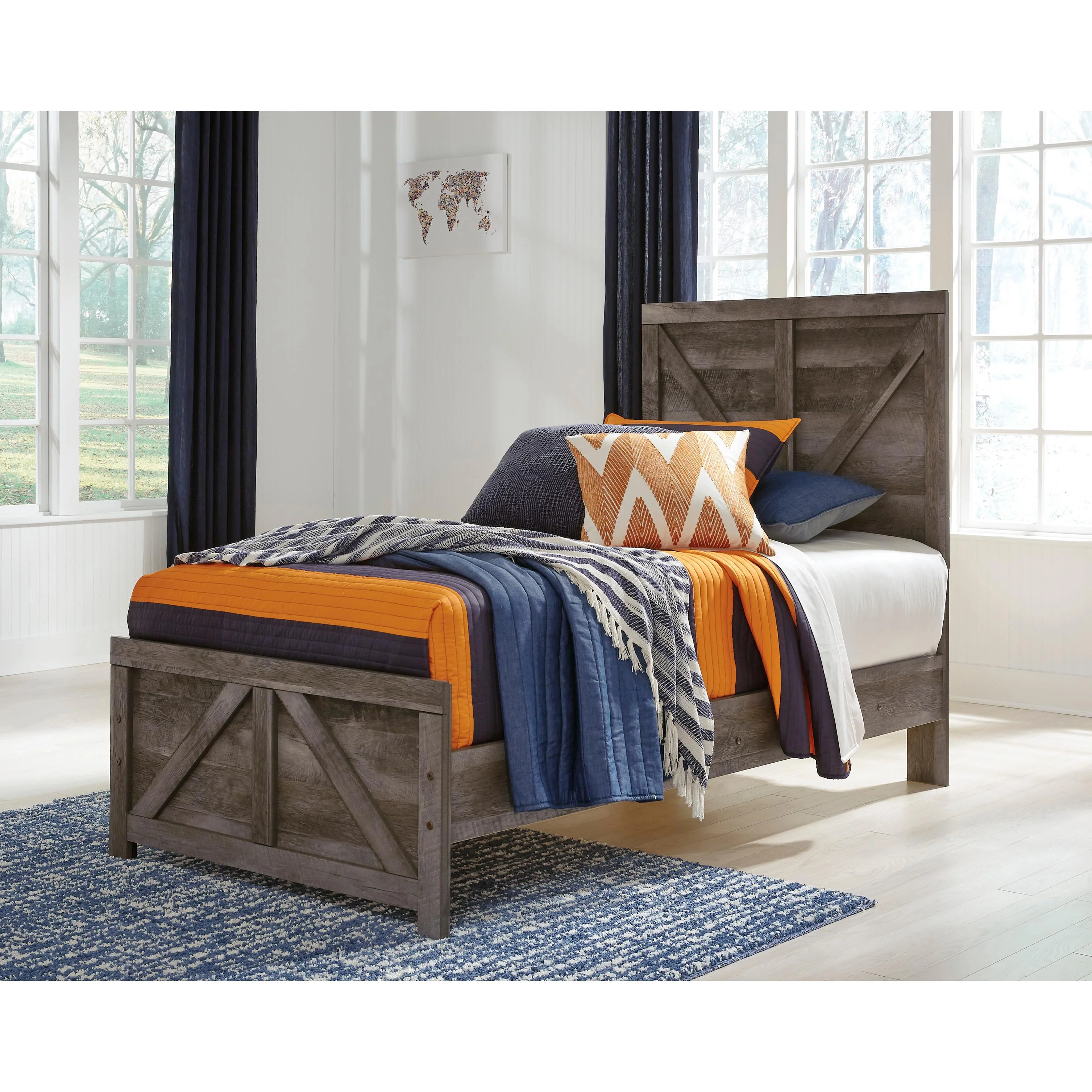 Signature Design by Ashley Wynnlow B440B16 Twin Crossbuck Panel Bed - Image 6