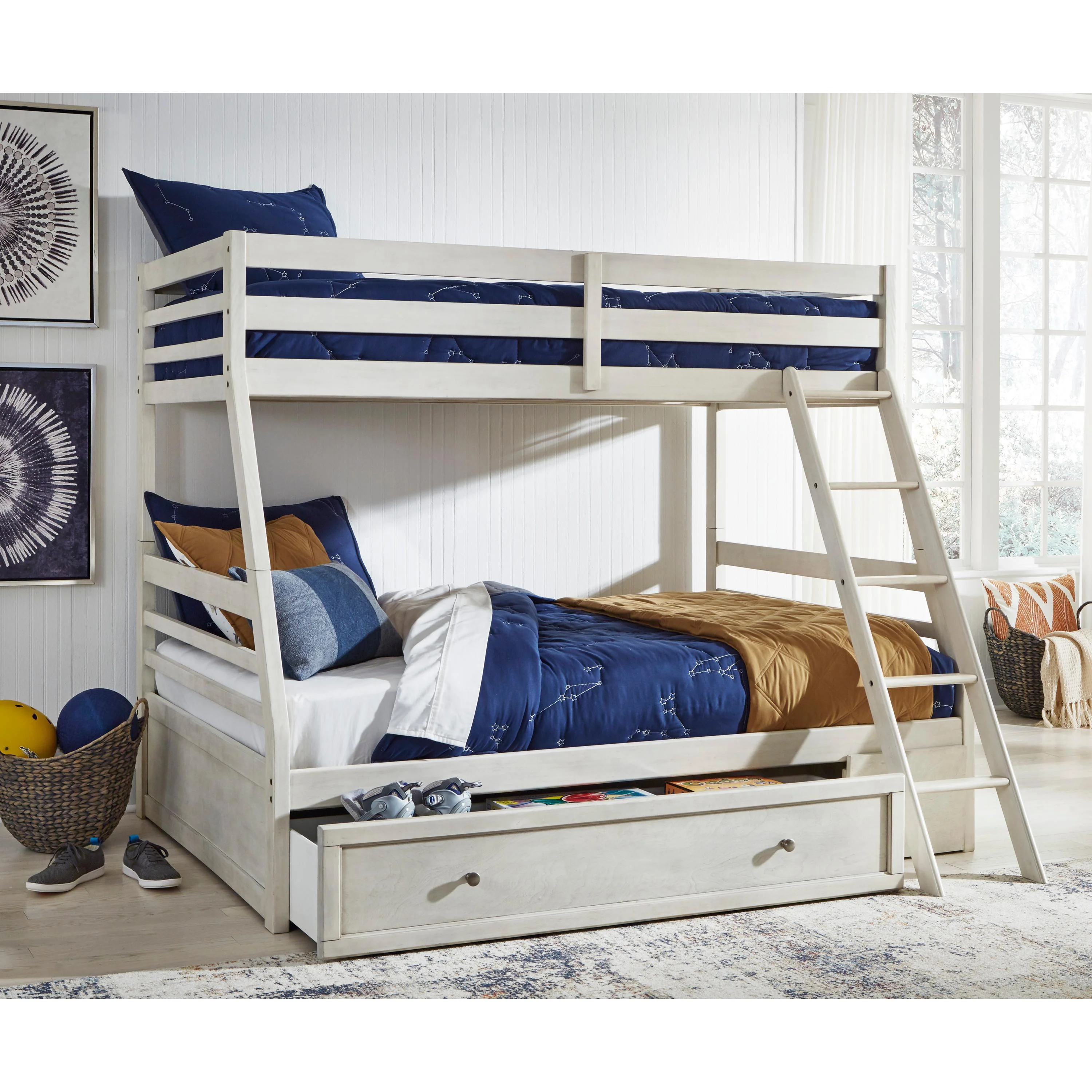 Signature Design by Ashley Robbinsdale B742B16 Twin over Full Bunk Bed with Storage - Image 7
