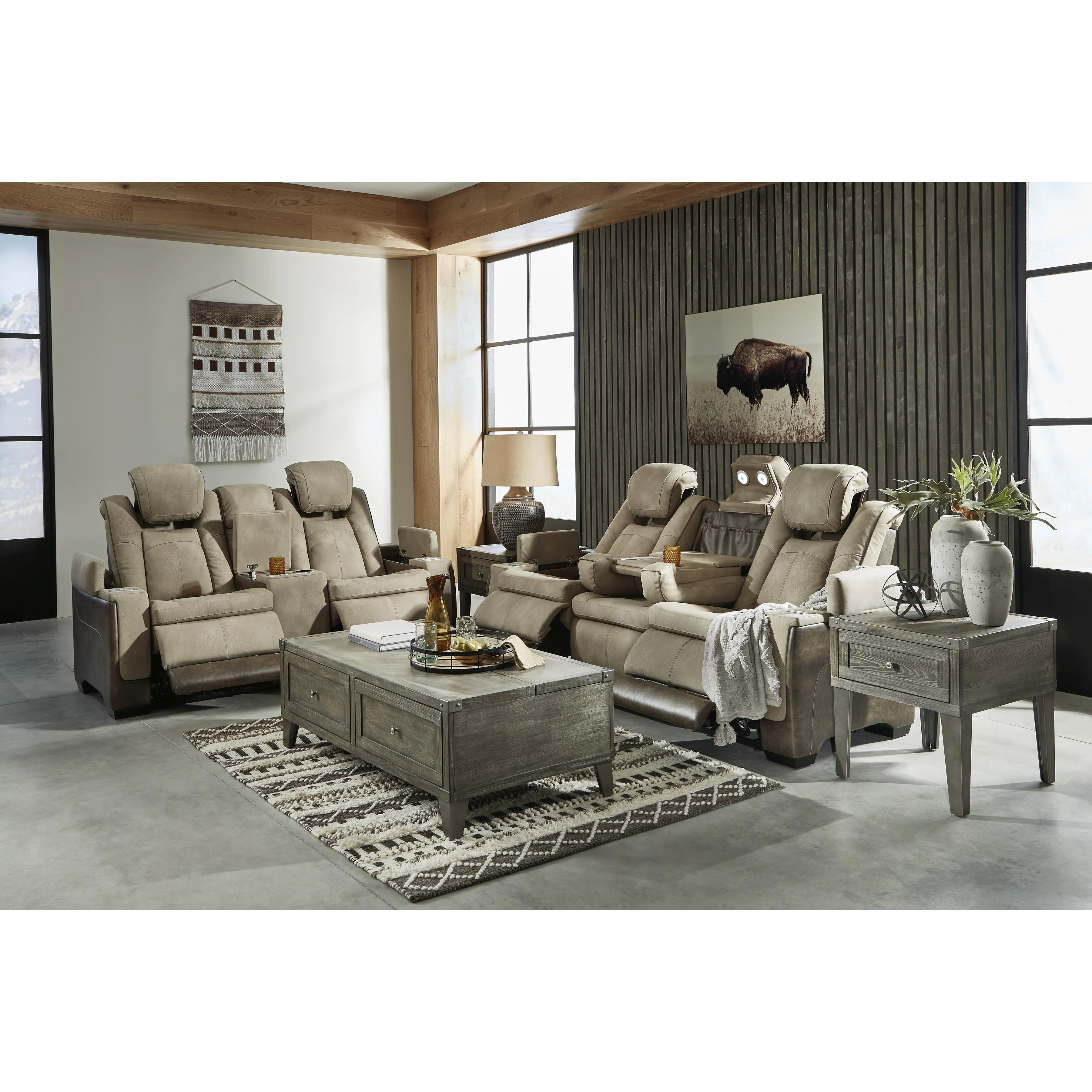 Signature Design by Ashley Next-Gen DuraPella 2200318 Power Reclining Loveseat with Console and Adjustable Headrest - Image 14