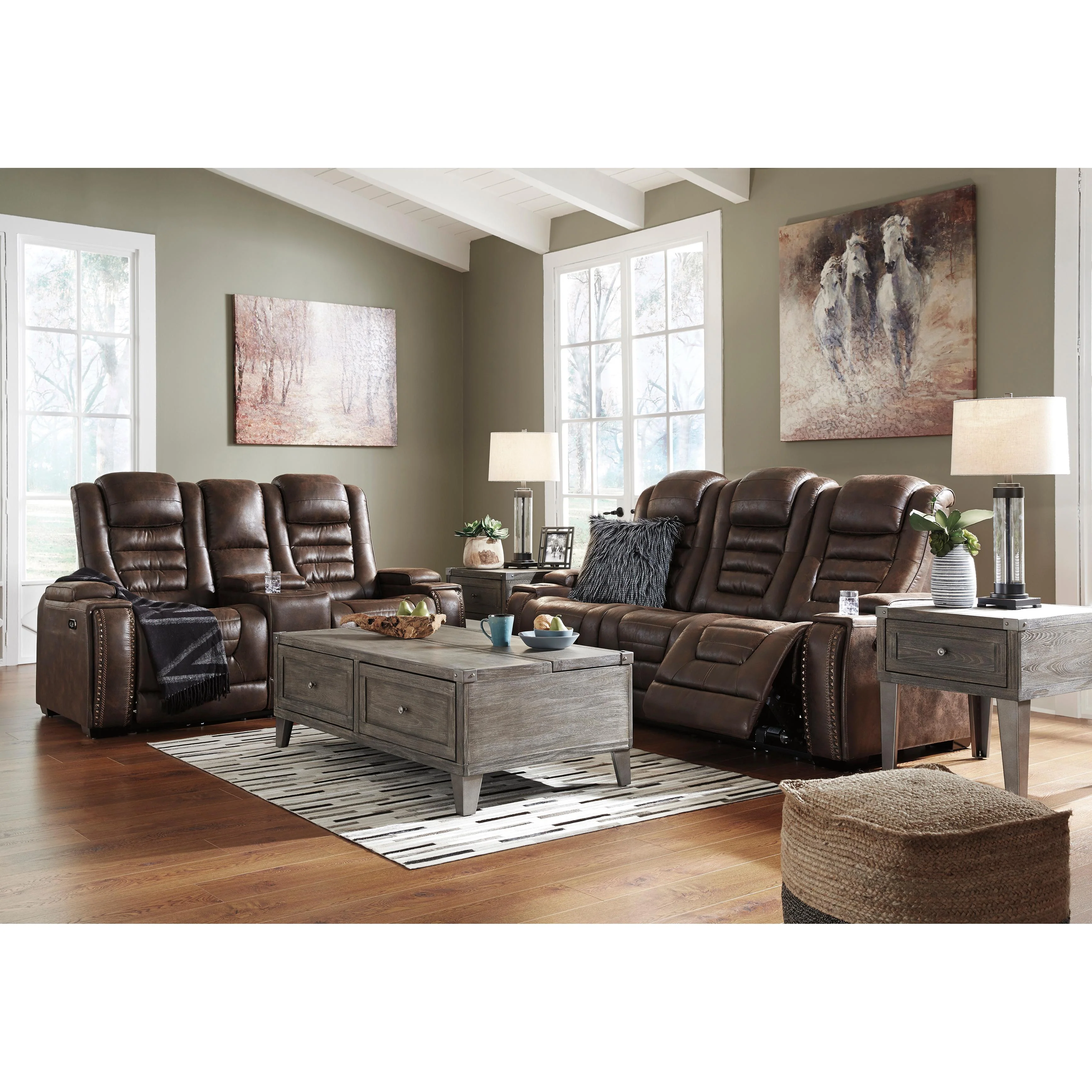Signature Design by Ashley Game Zone 3850118C Power Reclining Loveseat w/ Console and ADJ Headrest - Image 16