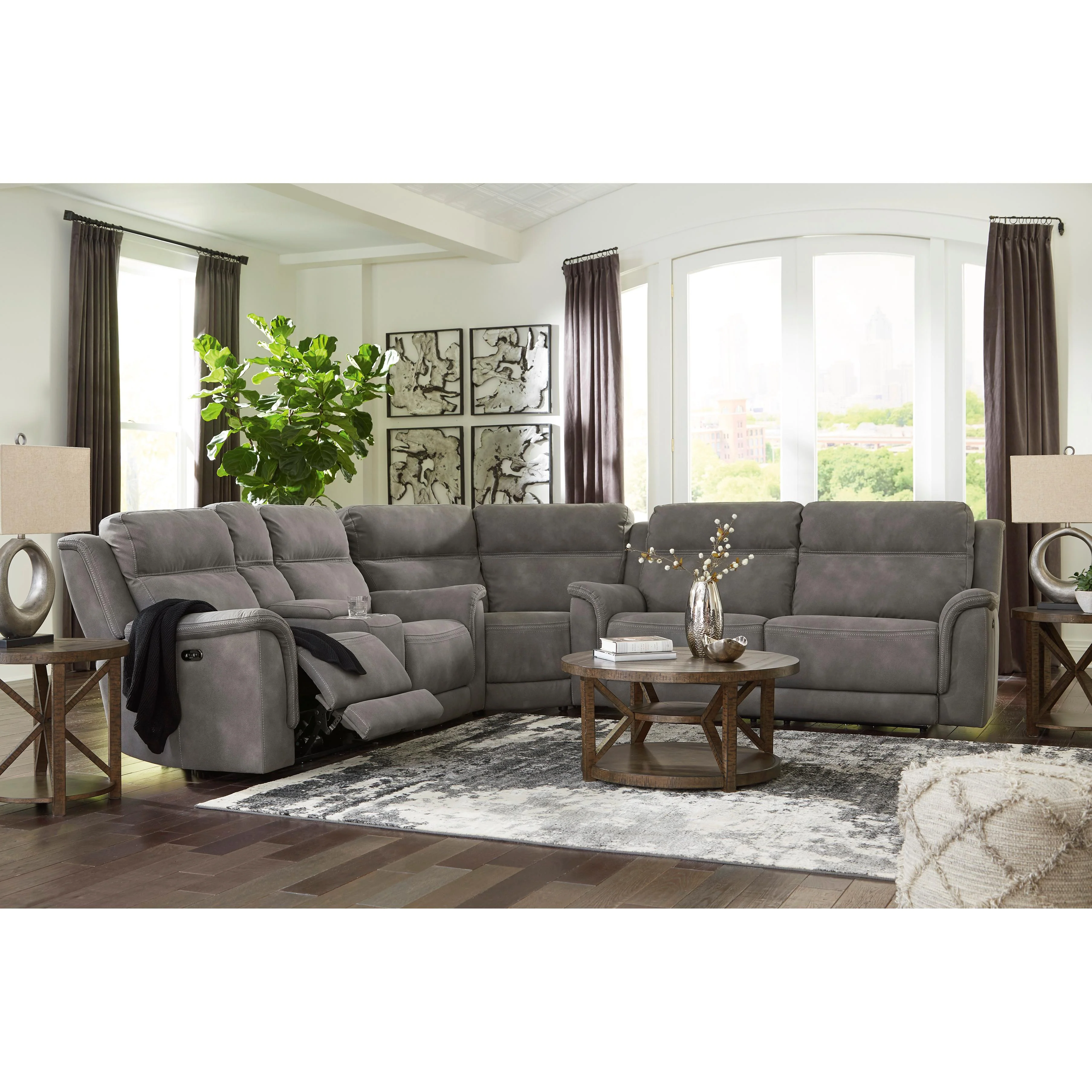 Signature Design by Ashley Next-Gen DuraPella 5930118 Power Reclining Loveseat with Console and Adjustable Headrest - Image 17