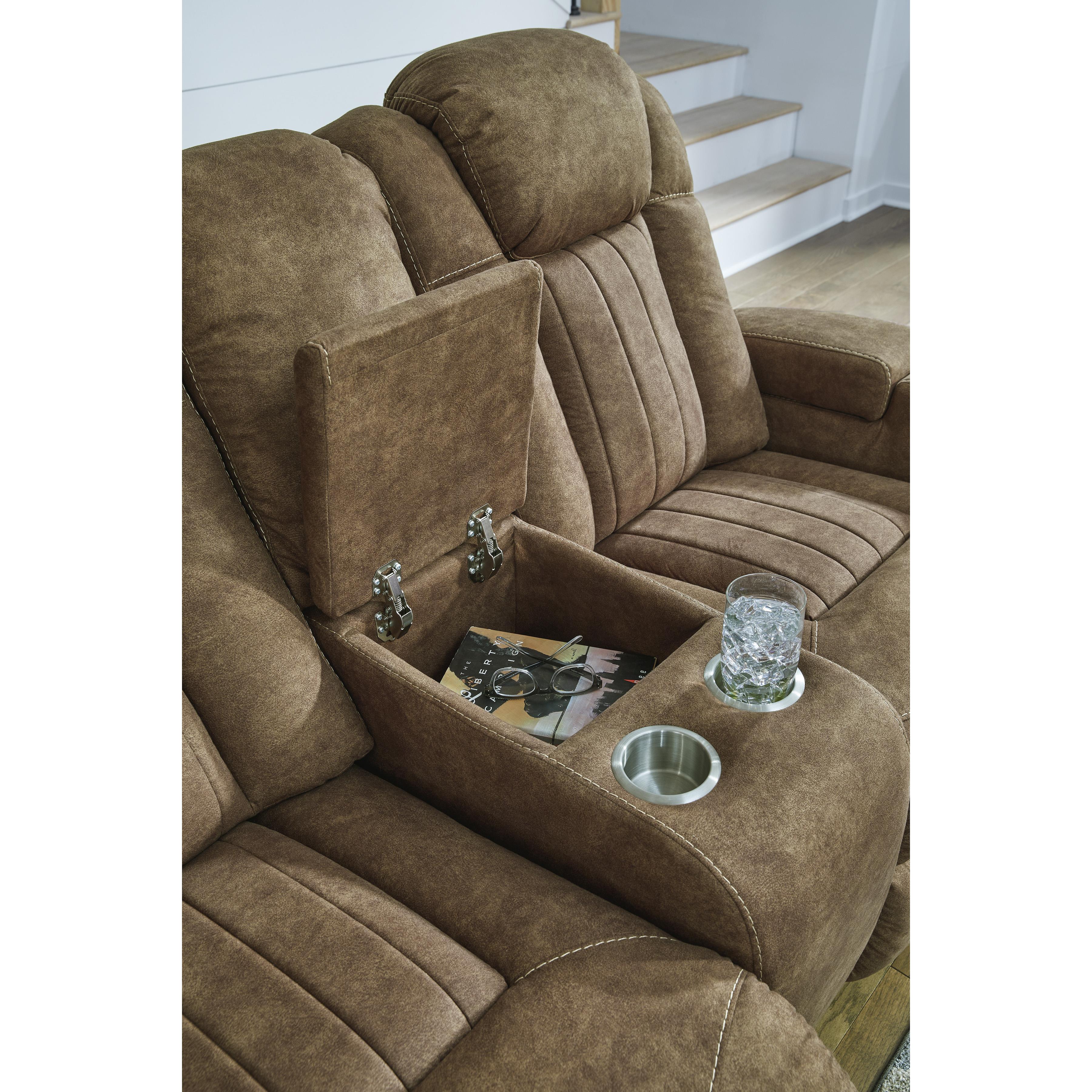 Signature Design by Ashley Wolfridge 6070318 Power Reclining Loveseat with Console and Adjustable Headrest - Image 7