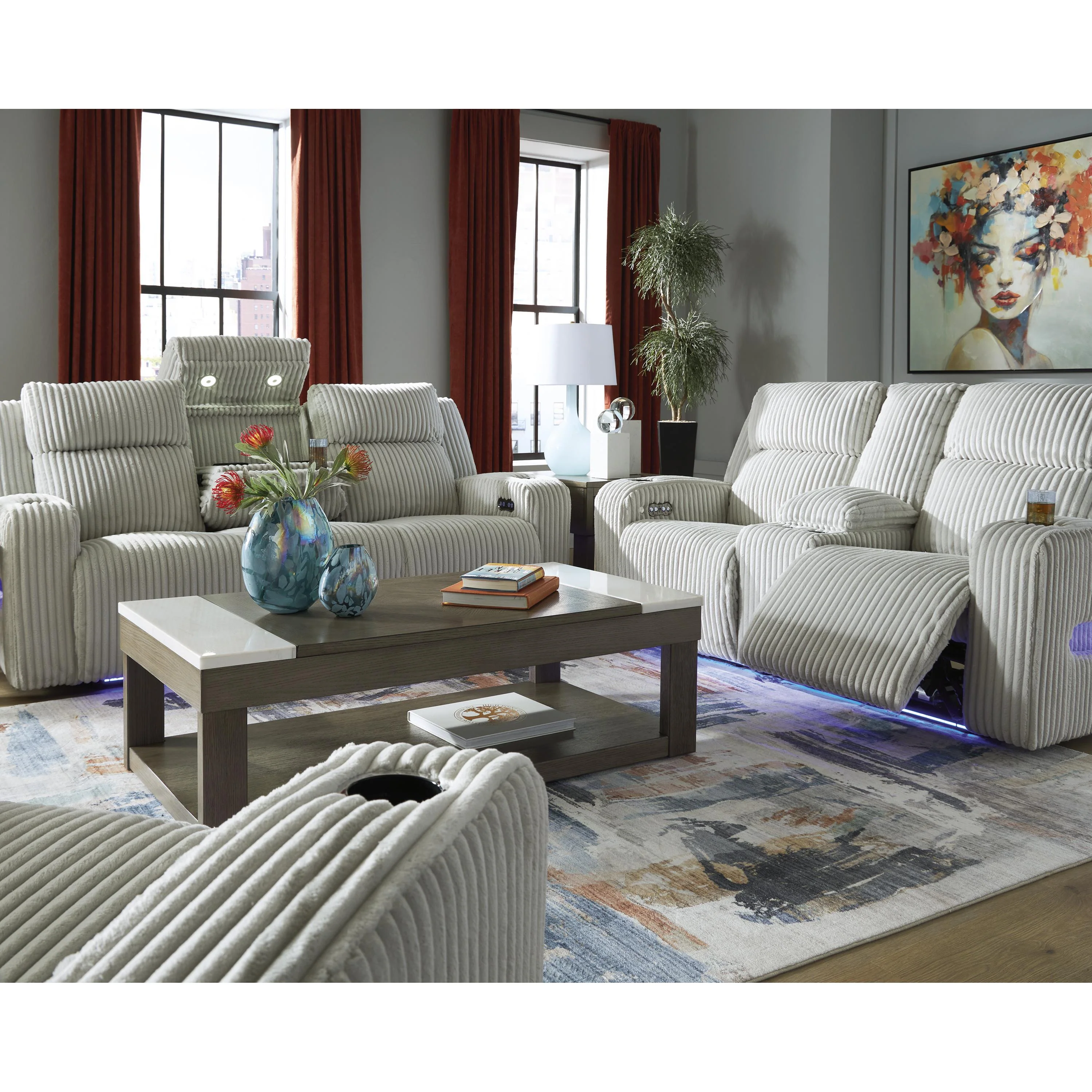 Signature Design by Ashley Forest Lake PC6420318 Power Reclining Loveseat with Console and Adjustable Headrest - Image 15