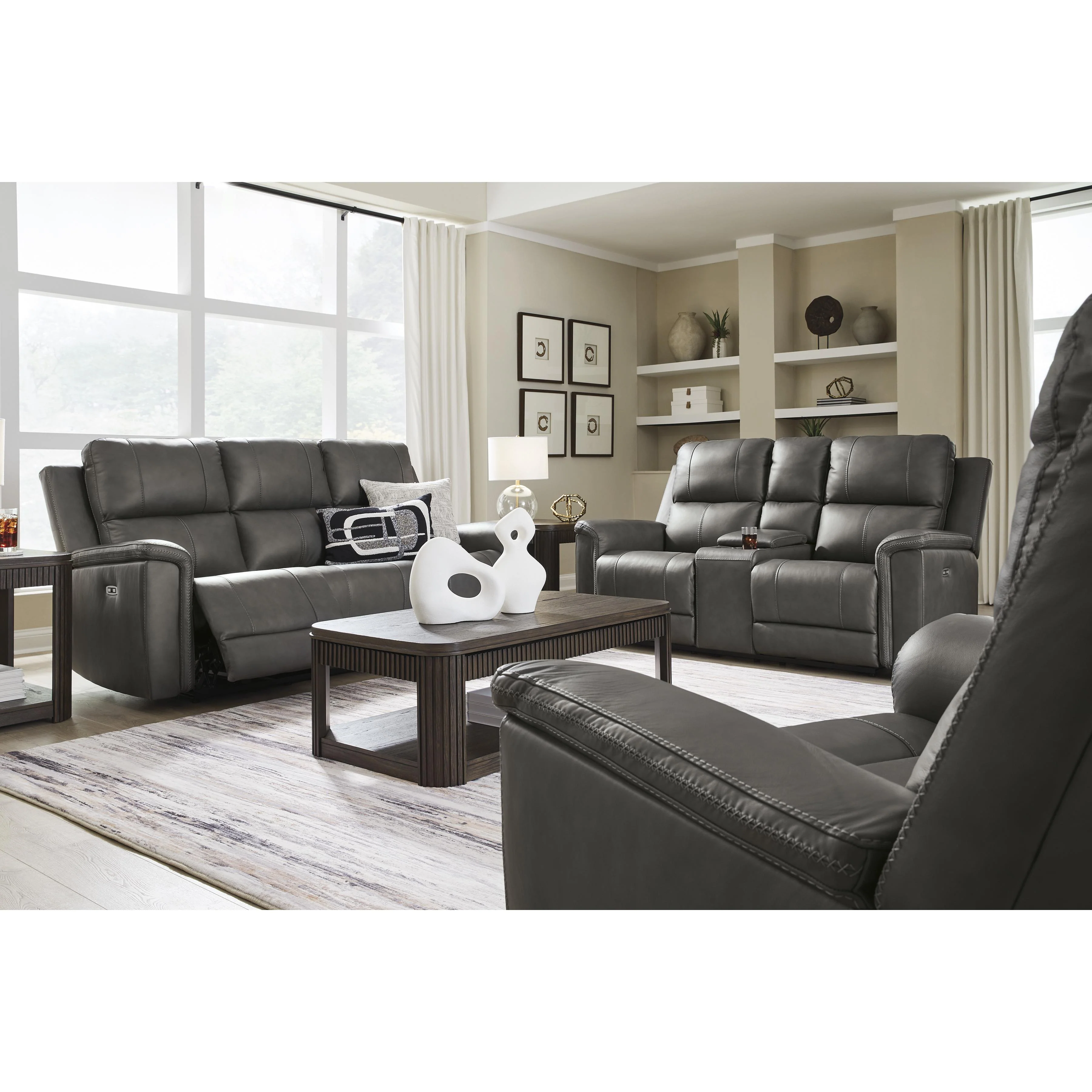 Signature Design by Ashley Bleckley PCU1200018 Power Reclining Loveseat with Console and Adjustable Headrest - Image 11