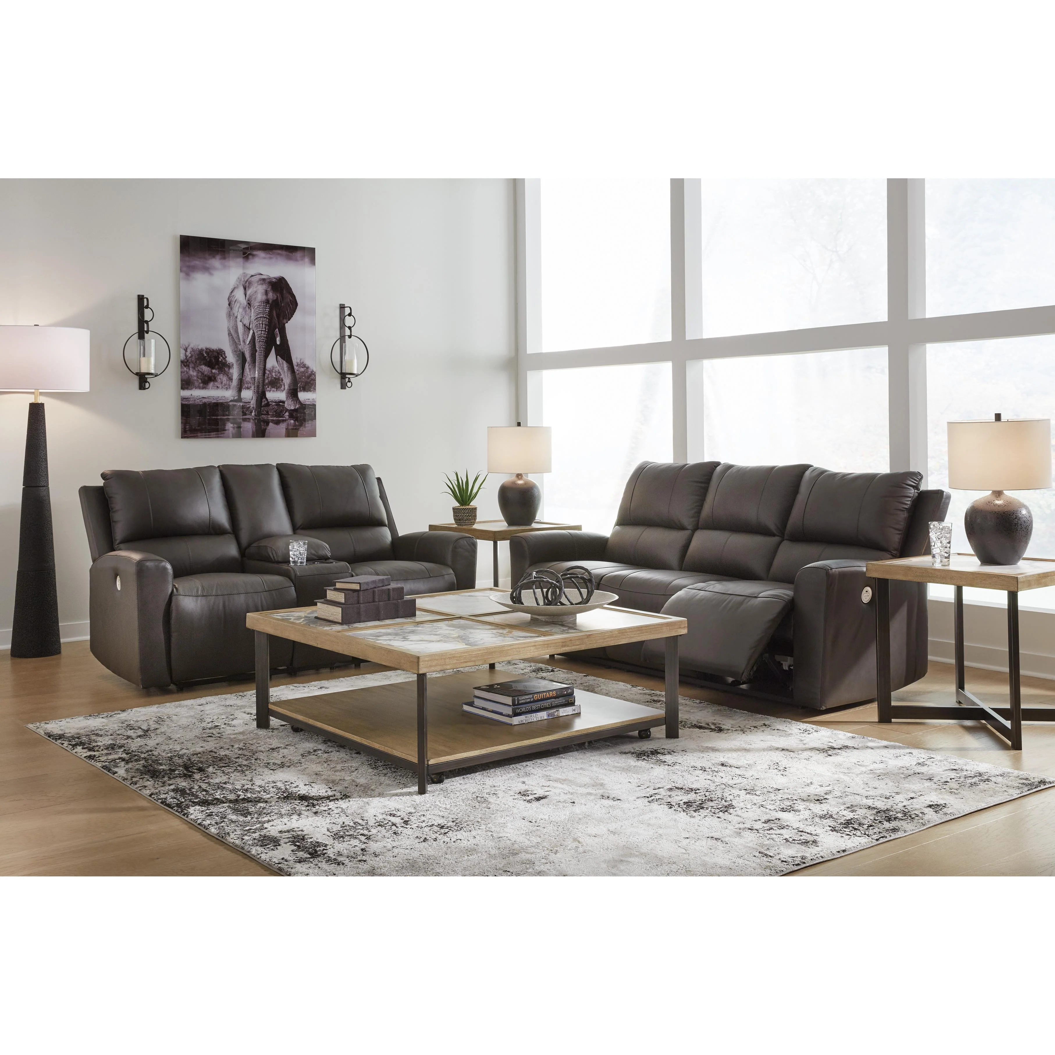 Signature Design by Ashley Boxmere U1310096 Double Reclining Power Loveseat with Console - Image 11