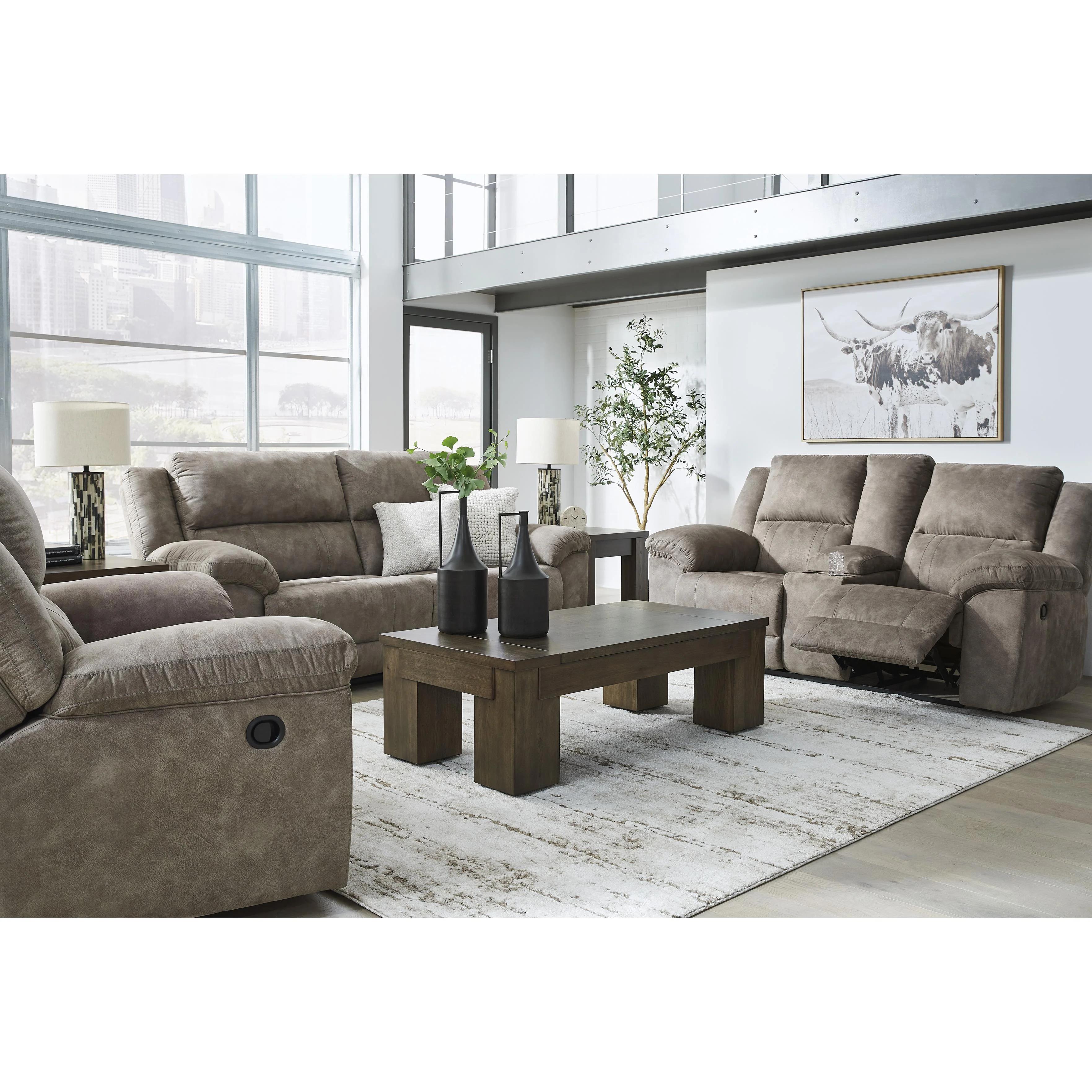 Signature Design by Ashley Laresview 3720394 Double Reclining Loveseat with Console - Image 9