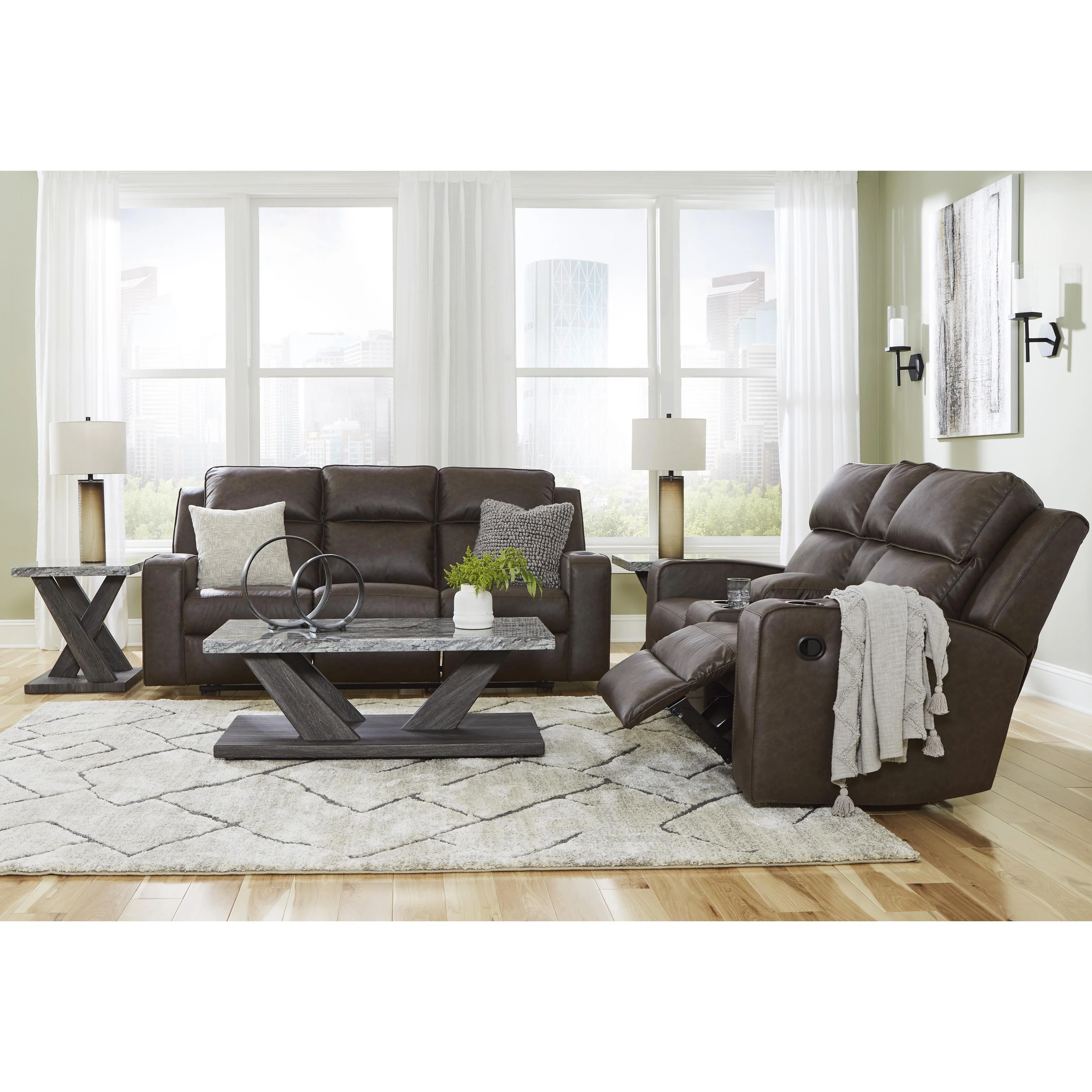 Signature Design by Ashley Lavenhorne 6330694C Double Reclining Loveseat with Console - Image 14