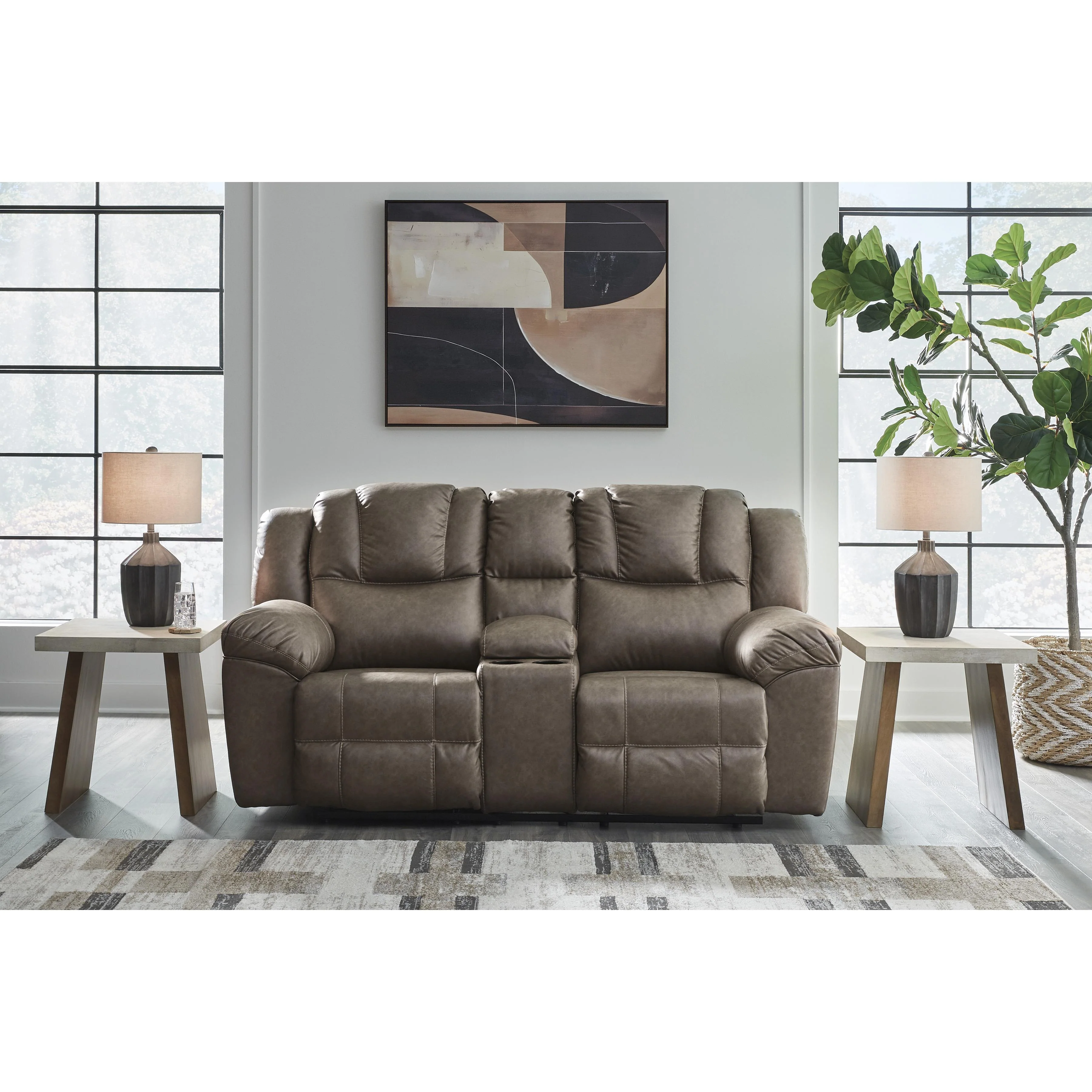 Signature Design by Ashley Lowilla PC6450694 Double Reclining Loveseat with Console - Image 5
