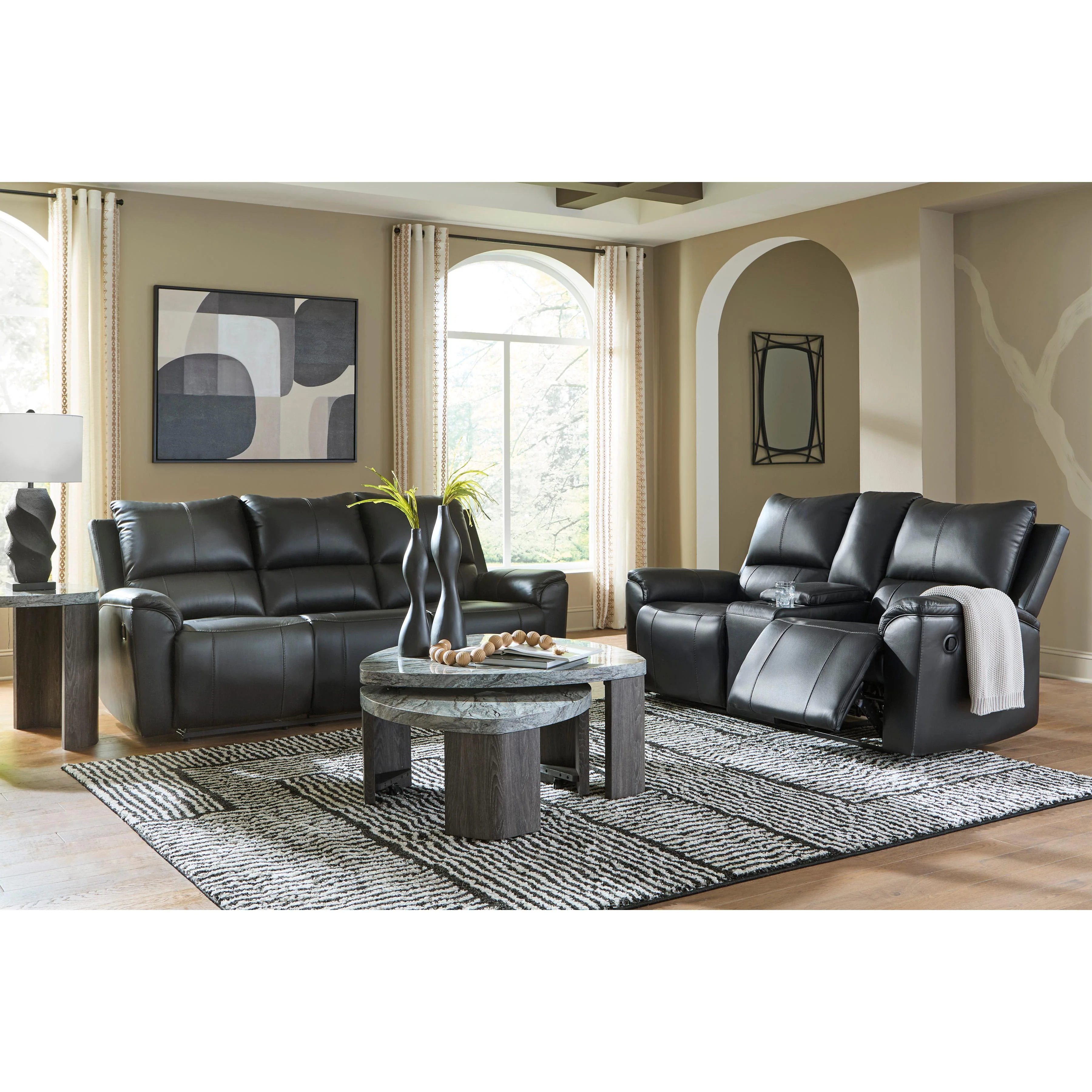 Signature Design by Ashley Glossmore Reclining Leather Match Loveseat with Console PCU1170094C - Image 10