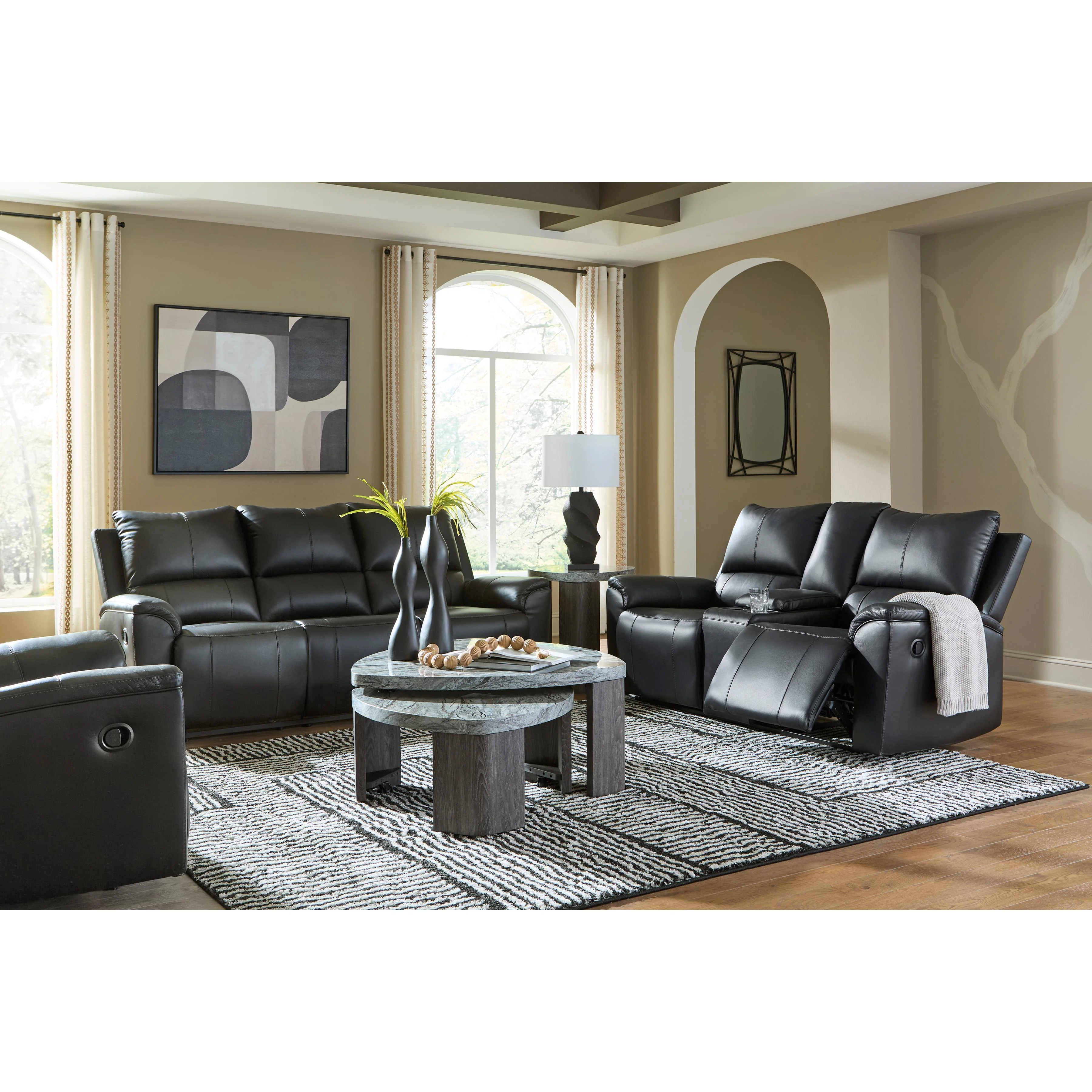 Signature Design by Ashley Glossmore Reclining Leather Match Loveseat with Console PCU1170094C - Image 12