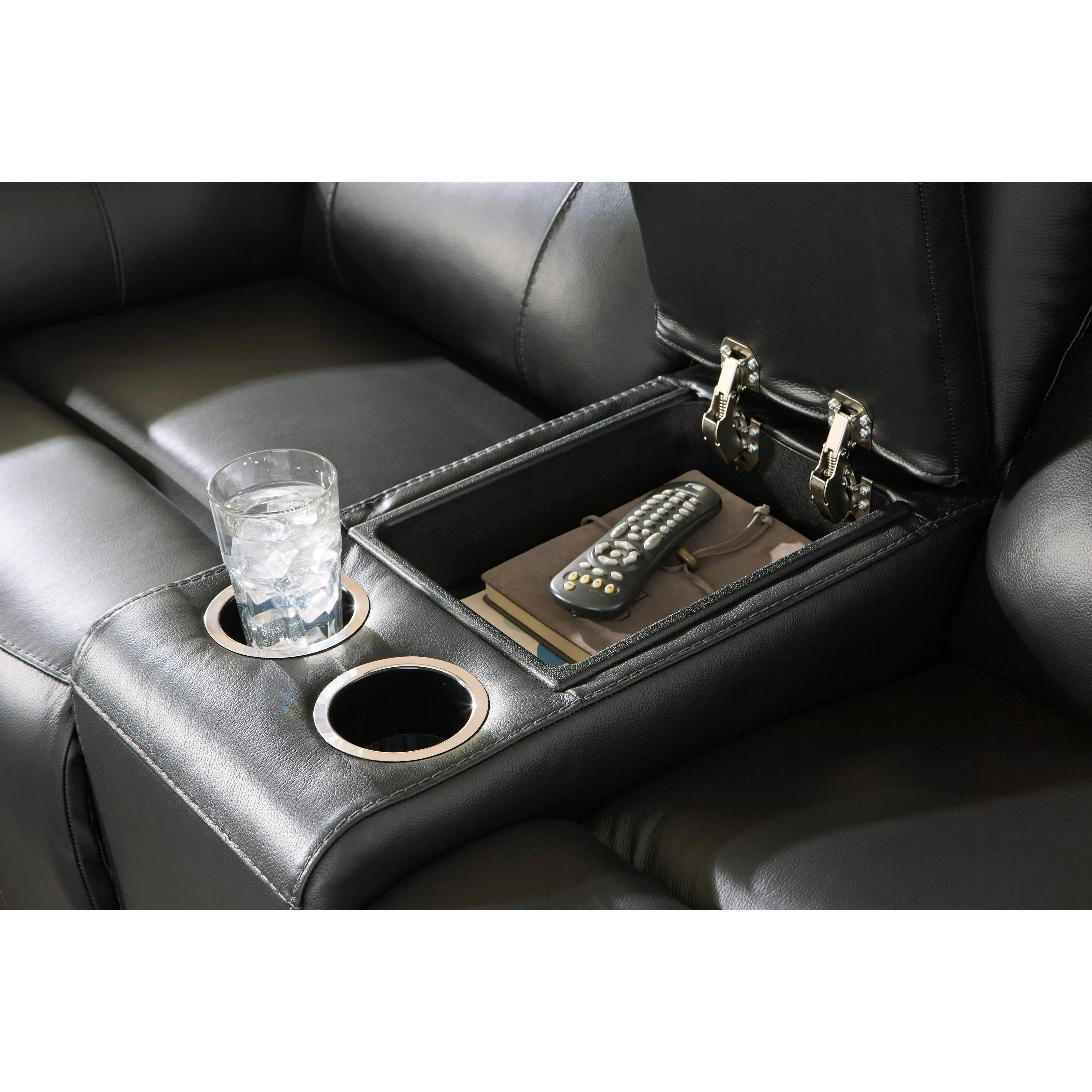 Signature Design by Ashley Glossmore Reclining Leather Match Loveseat with Console PCU1170094C - Image 7