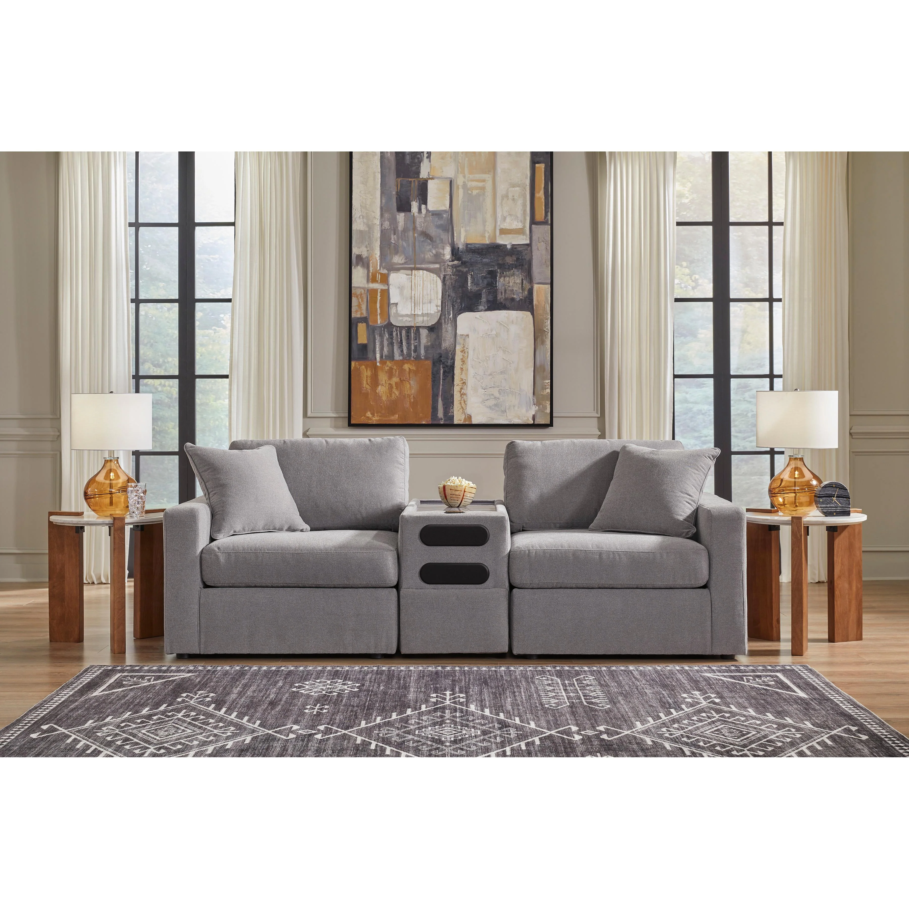 Signature Design by Ashley Modmax 92104S13 3 pc Sectional Loveseat with Audio System - Image 2