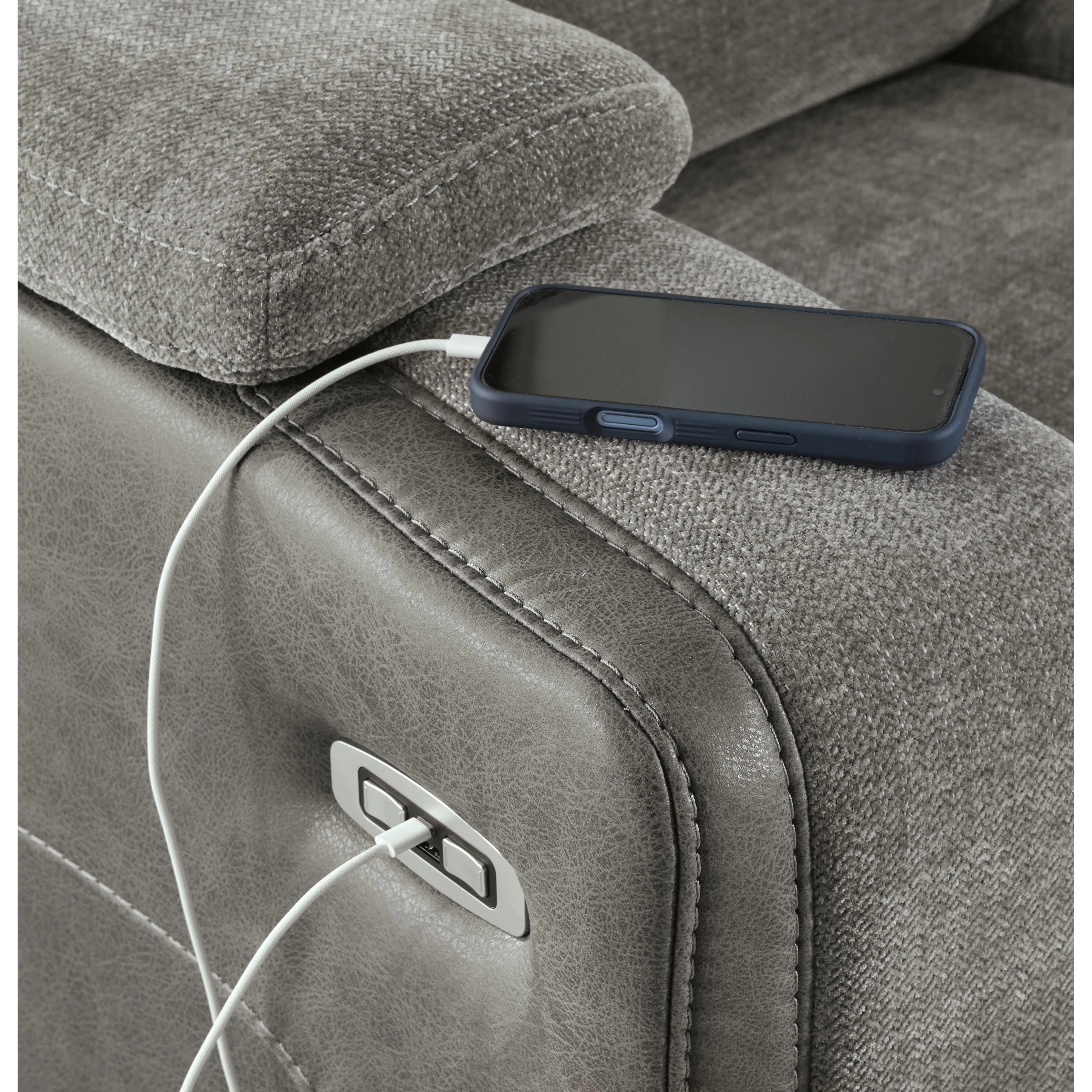 Signature Design by Ashley Mixed Motion PC8350518 Power Reclining Loveseat with Console  & Adjutasble Headrest - Image 8