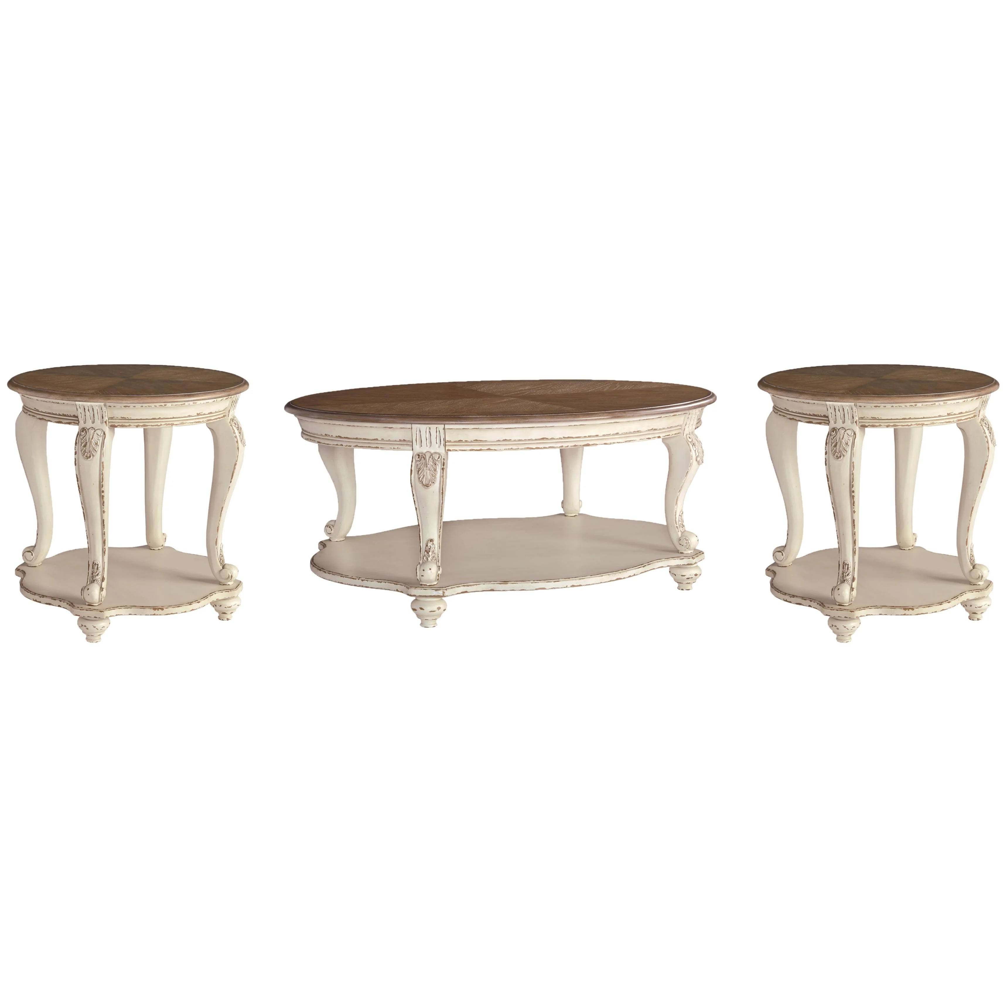 Signature Design by Ashley Realyn T743T1 Coffee Table and 2 End Tables