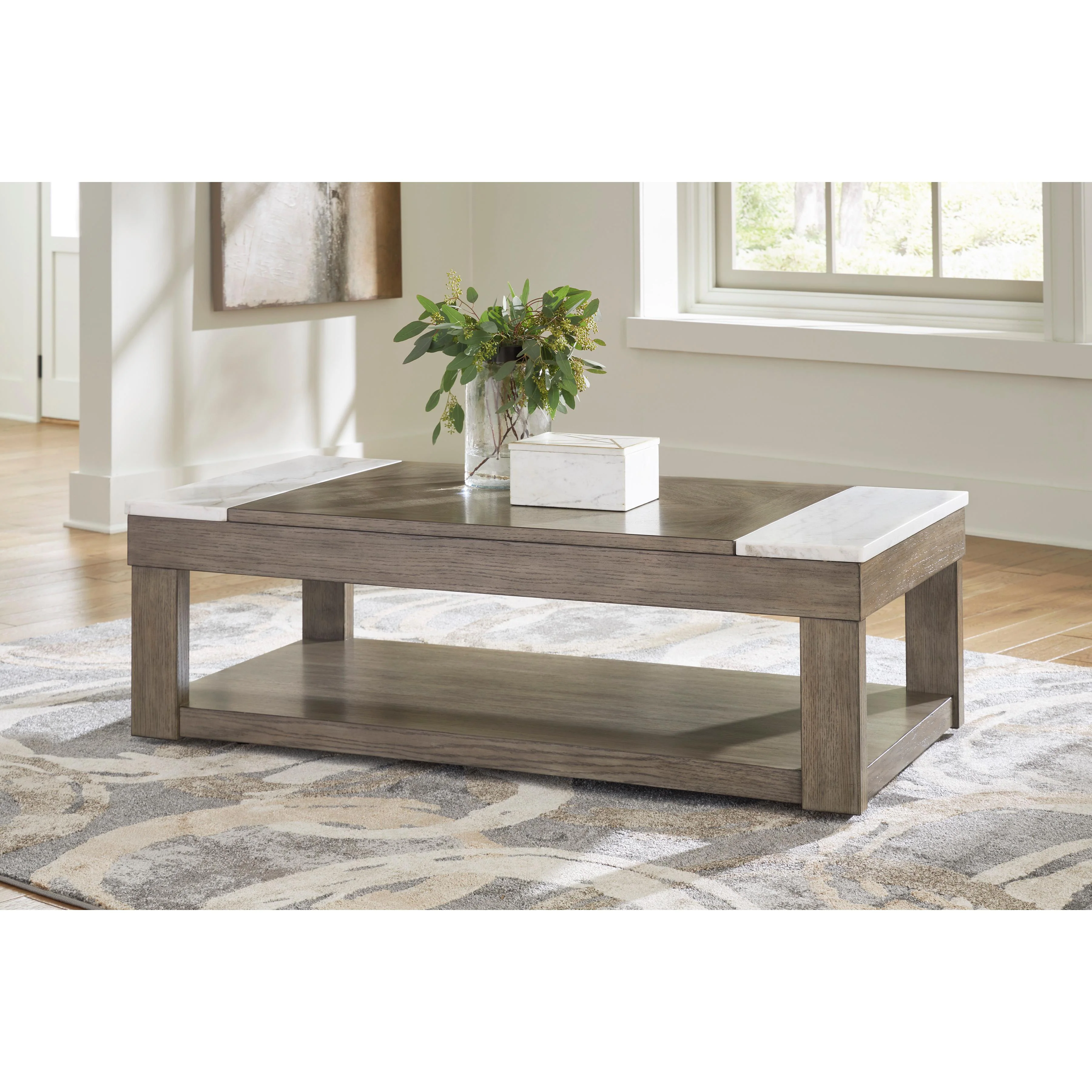 Signature Design by Ashley Loyaska T854T1 Lift-top Coffee Table and 2 End Tables - Image 2