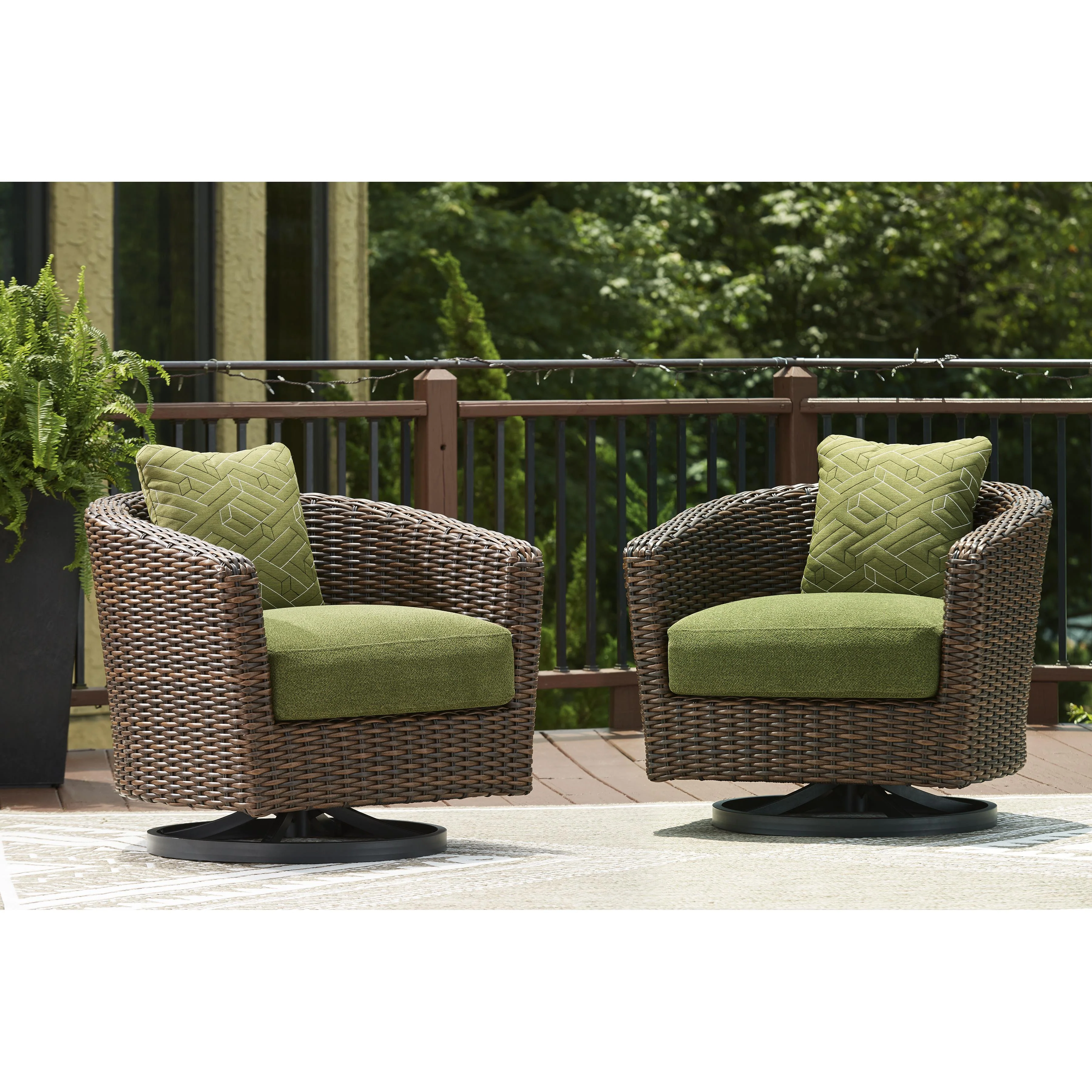 Signature Design by Ashley Horizon Hall P572-821 Swivel Lounge with Cushion - Image 5