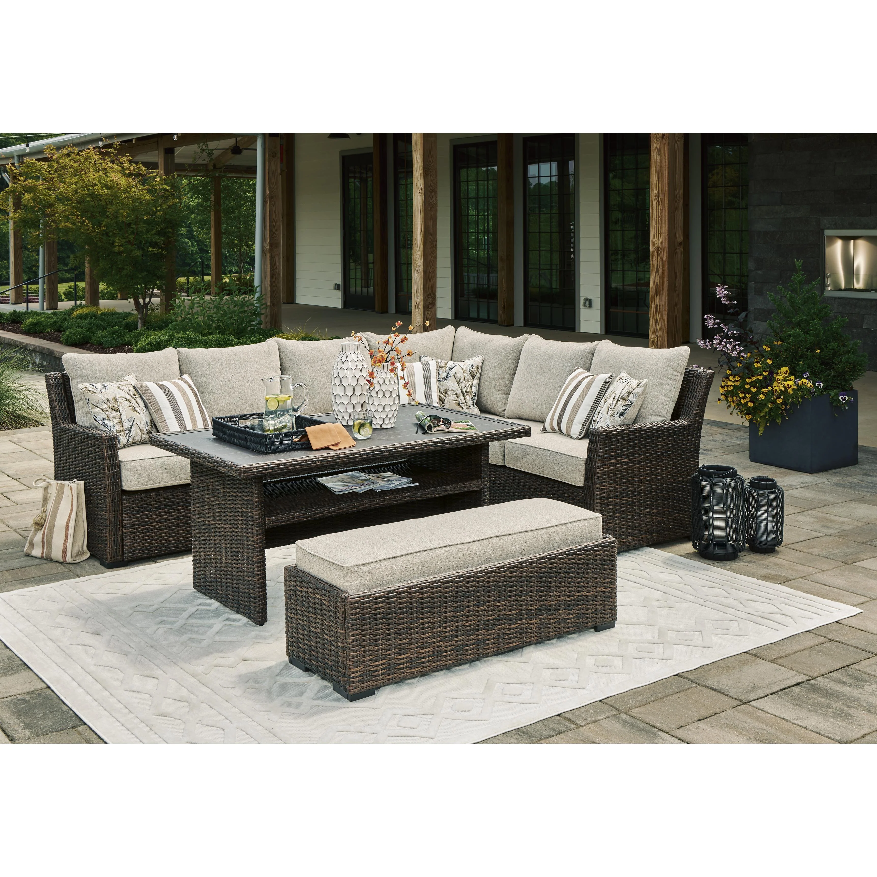 Signature Design by Ashley Brook Ranch P465-822 Sofa Sectional/Bench with Cushion - Image 11