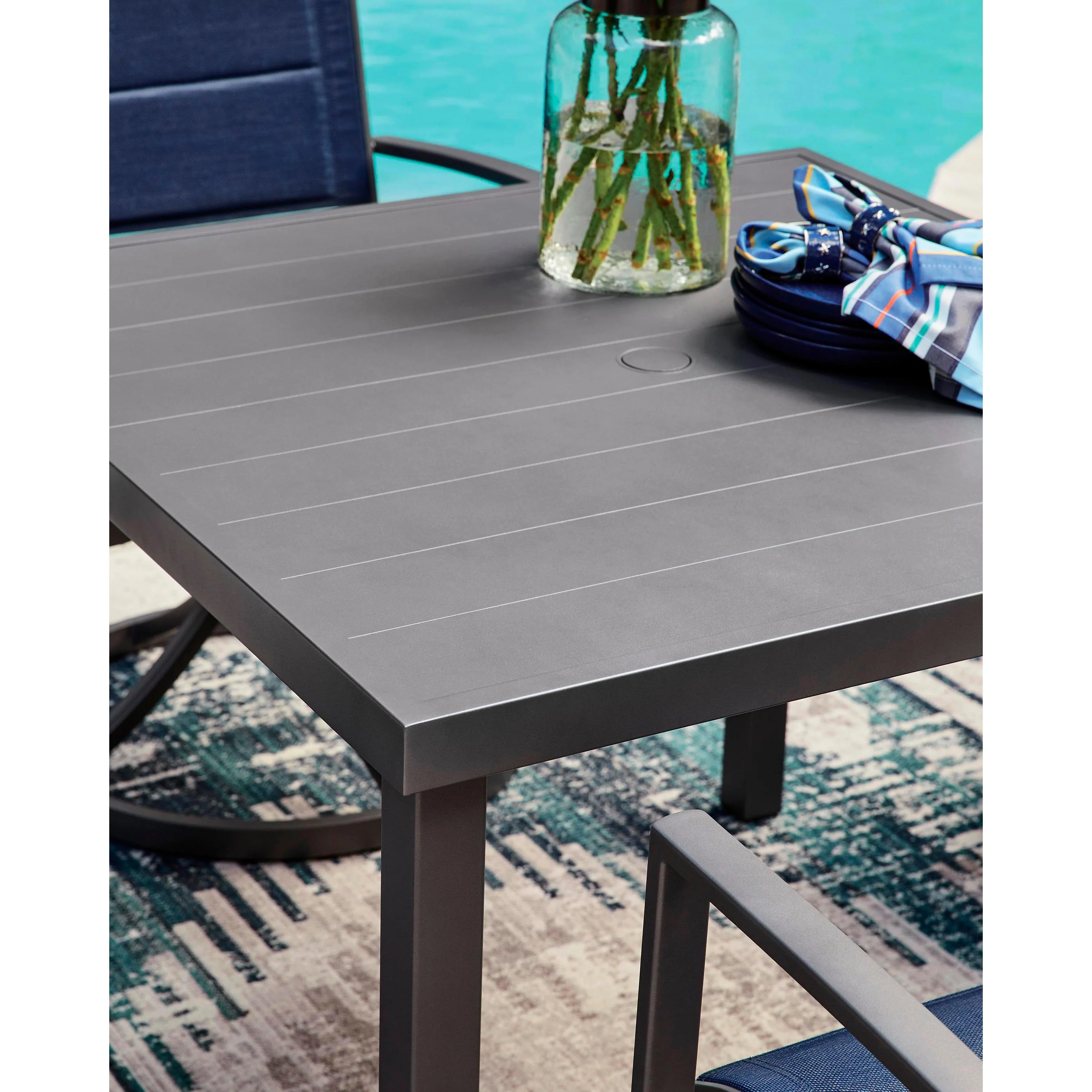Signature Design by Ashley Rocky Creek PCP326-615 Square Dining Table with Umbrella Option - Image 14