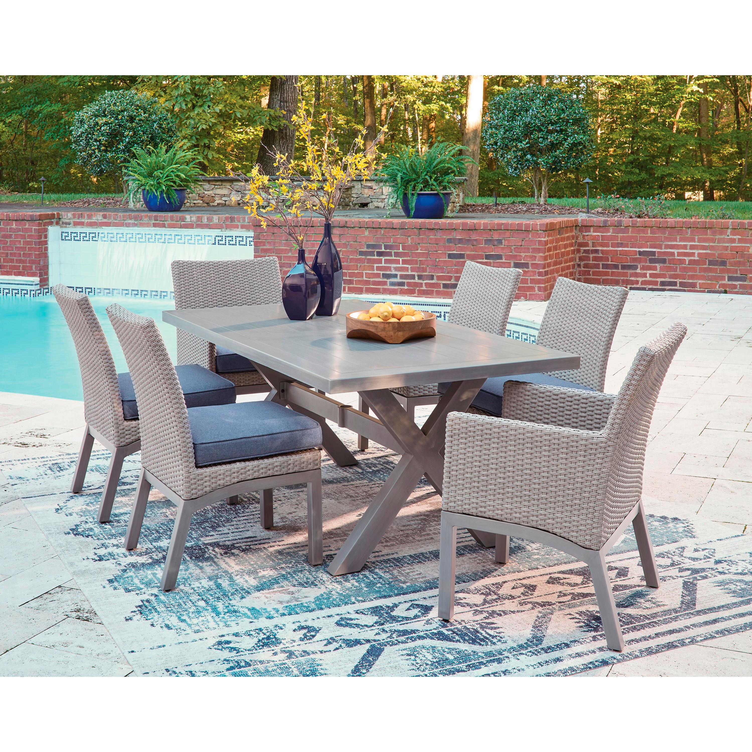 Signature Design by Ashley Half Moon Beach PCP418-625 Rectangular Dining Table with Umbrella Option - Image 5