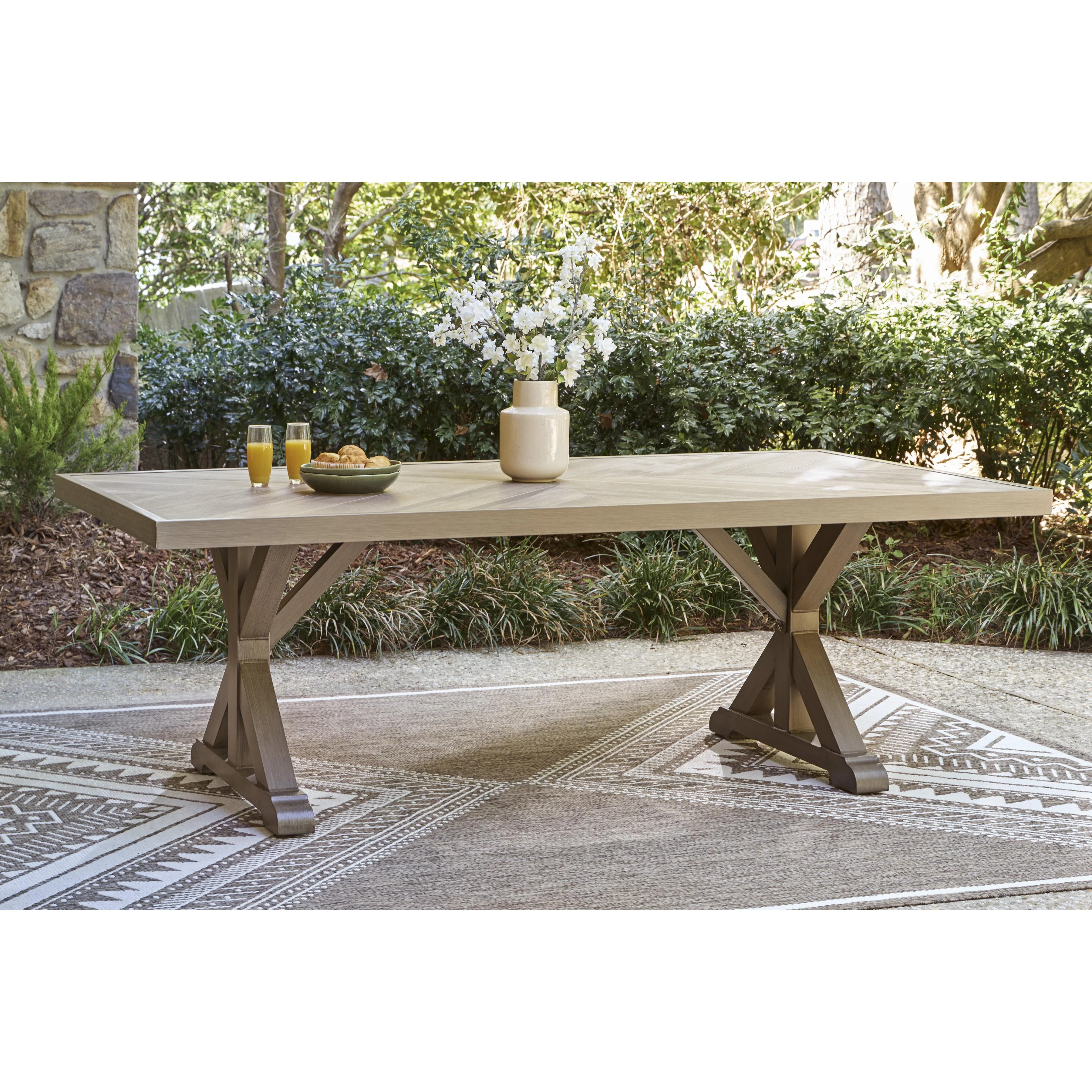 Signature Design by Ashley Laguna Heights PCP790-625 Rectangular Dining Table with Umbrella Option - Image 4