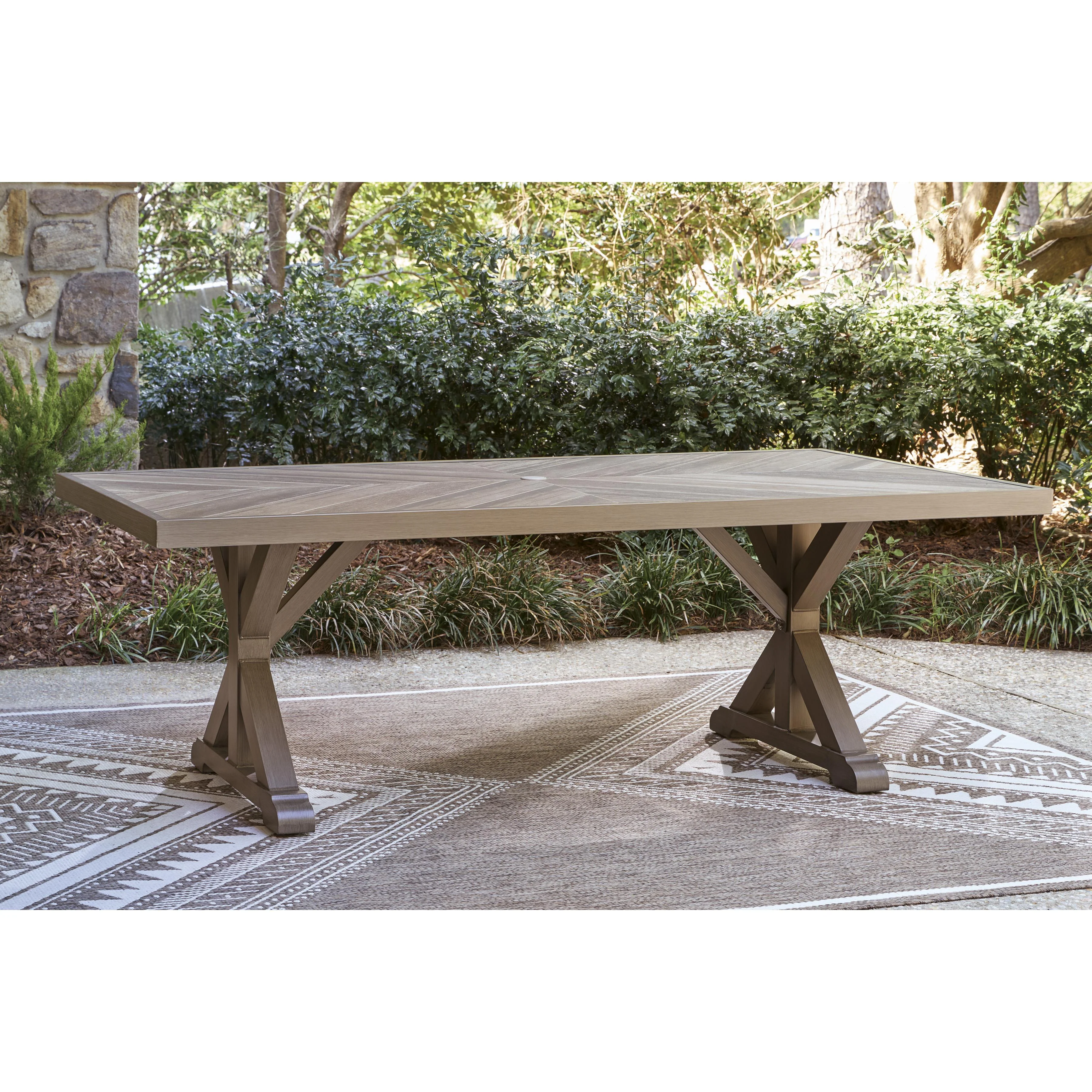 Signature Design by Ashley Laguna Heights PCP790-625 Rectangular Dining Table with Umbrella Option - Image 5