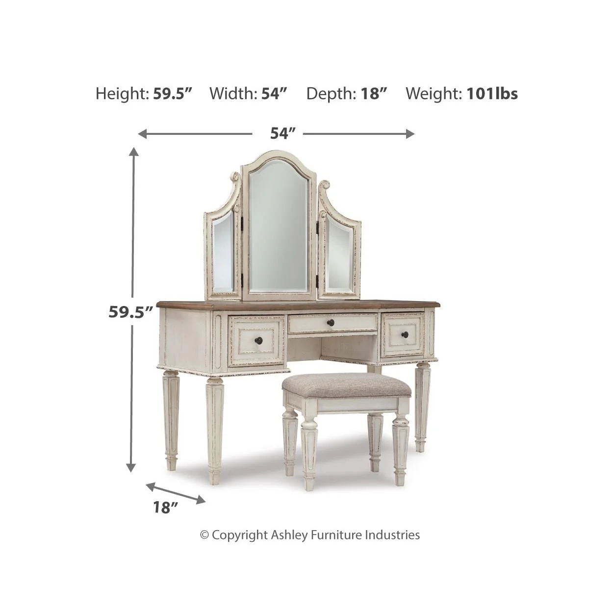 Signature Design by Ashley Realyn B743B27 7 pc Full Panel Bedroom Set - Image 11
