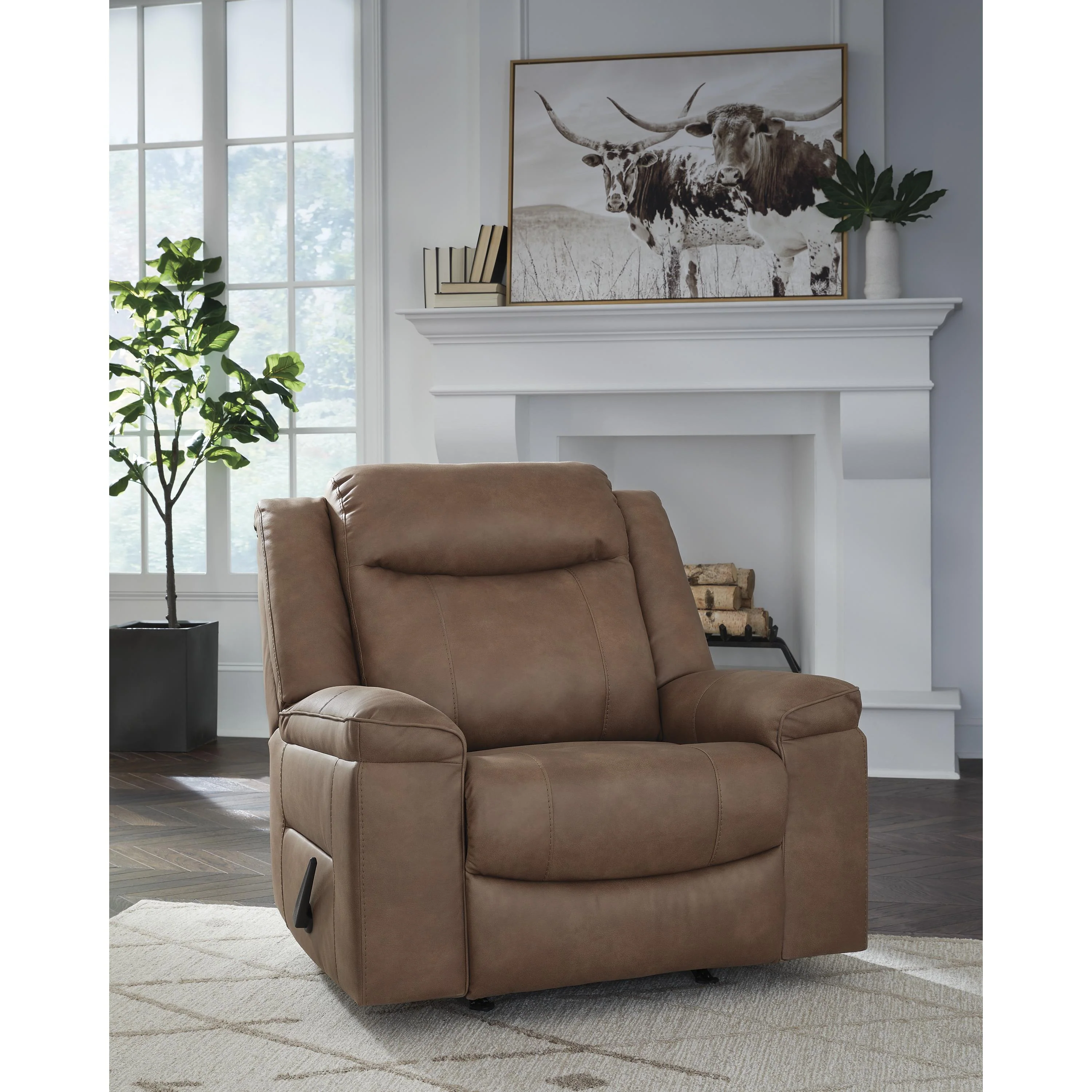 Signature Design by Ashley Status Check Rocker Leather Look Recliner PC6530825C - Image 6