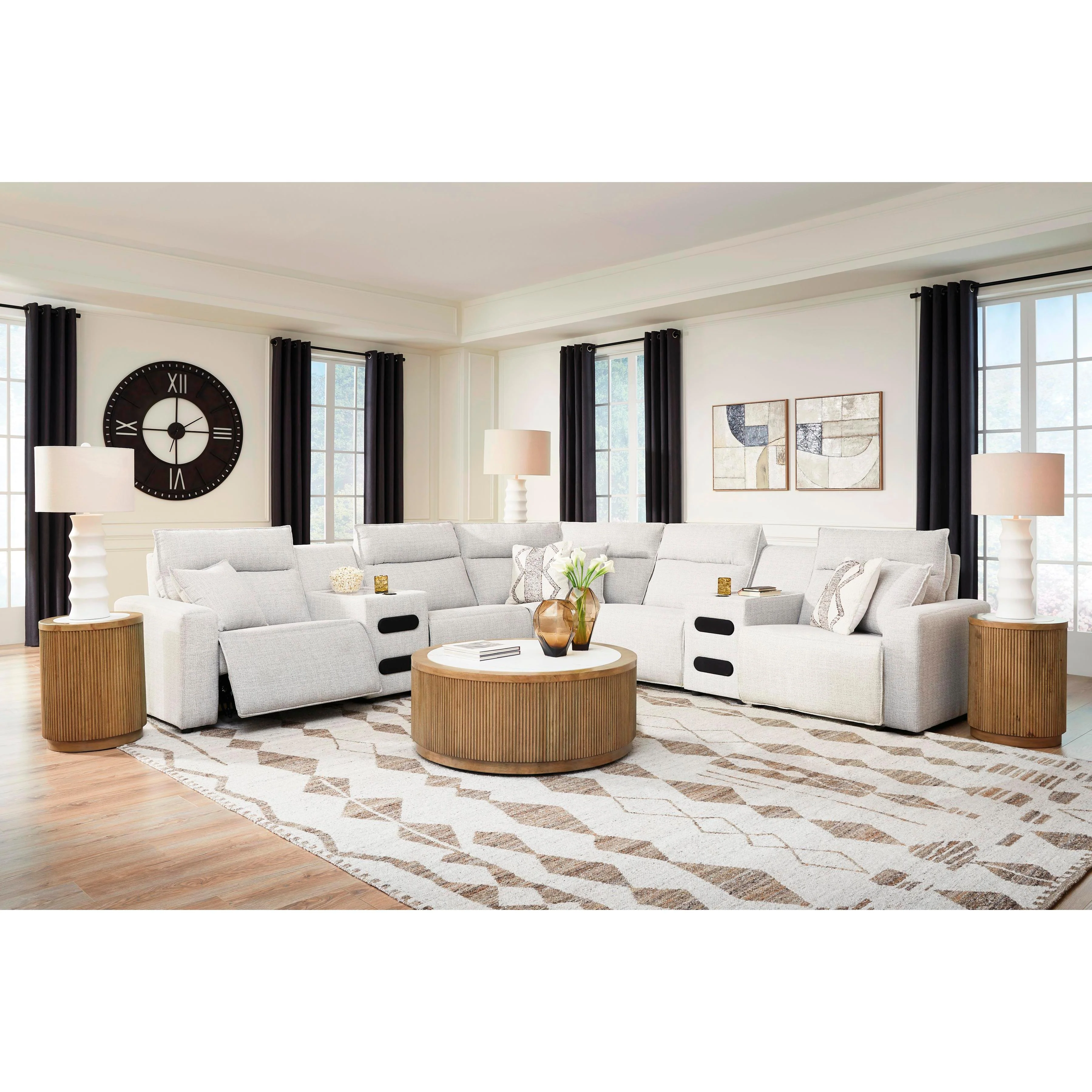 Signature Design by Ashley ModMax II 65907S9 7 pc Power Reclining Sectional with Chaise and Audio Consoles - Image 4