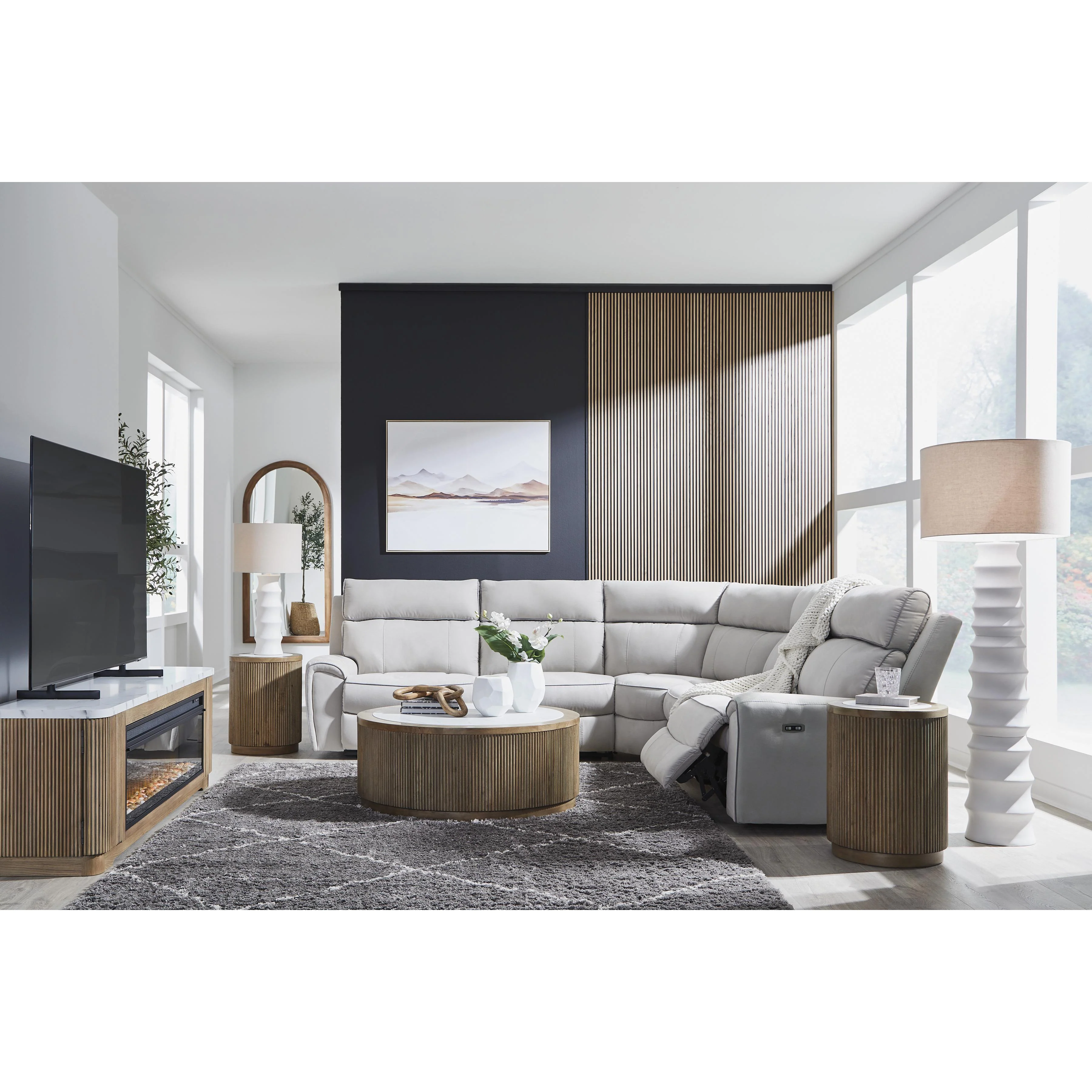 Signature Design by Ashley Social Pointe PC98802S8 5 pc Power Reclining Sectional - Image 5