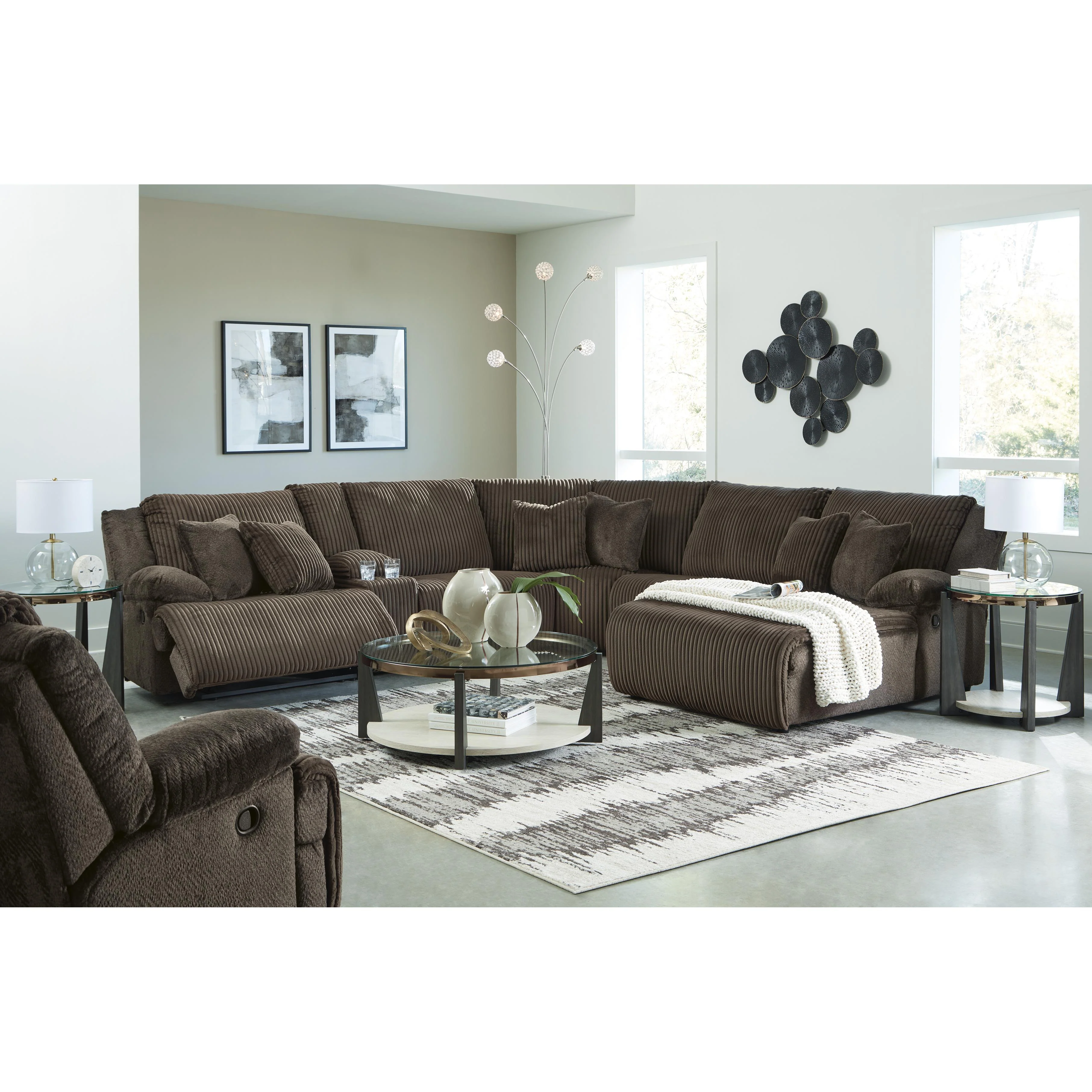 Signature Design by Ashley Top Tier 92705S1 6 pc Reclining Sectional with Chaise - Image 6