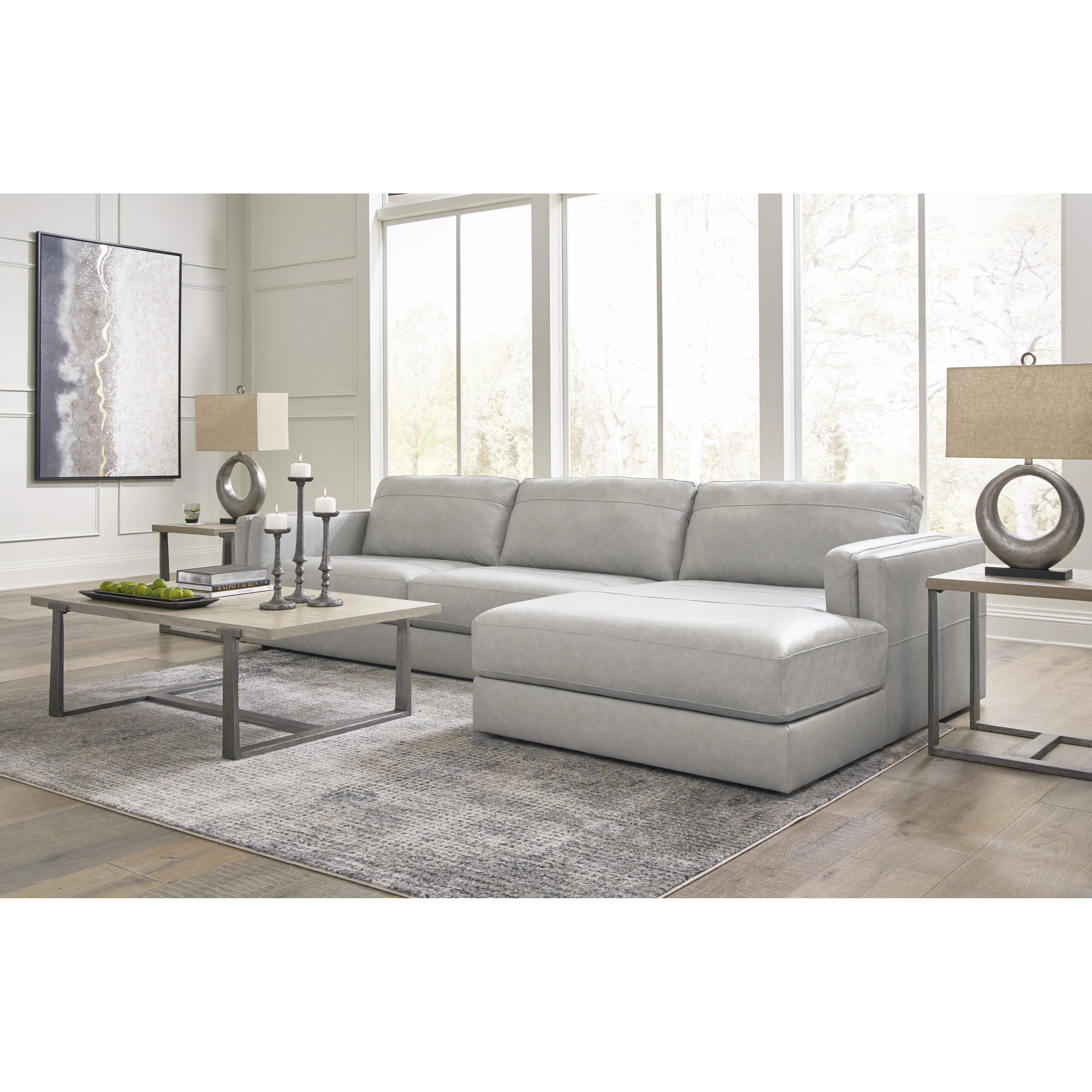 Signature Design by Ashley Amiata 57404S2C 2 pc Sectional with Chaise - Image 7