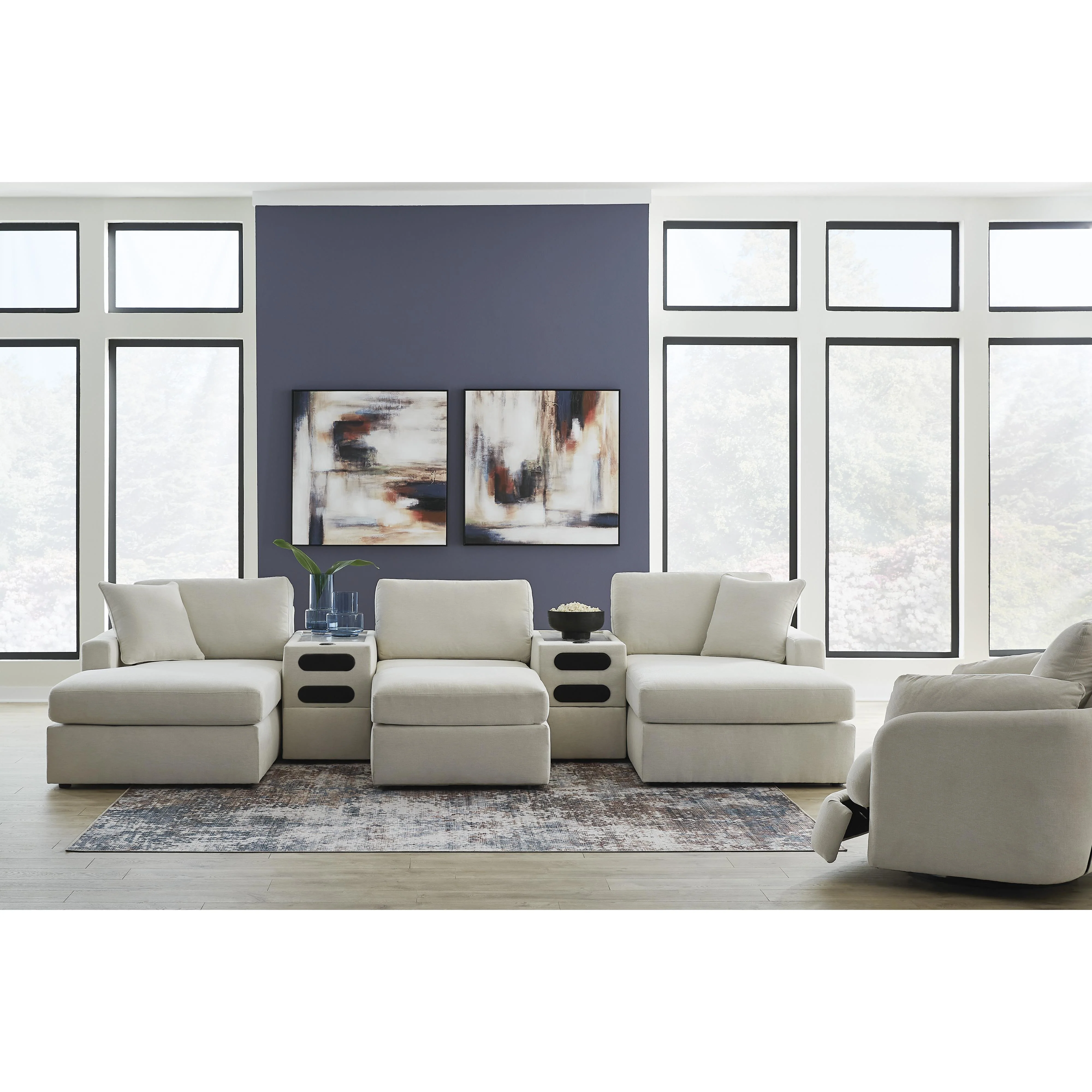 Signature Design by Ashley Modmax 92103S49 5 pc Double Chaise with Audio Consoles - Image 4