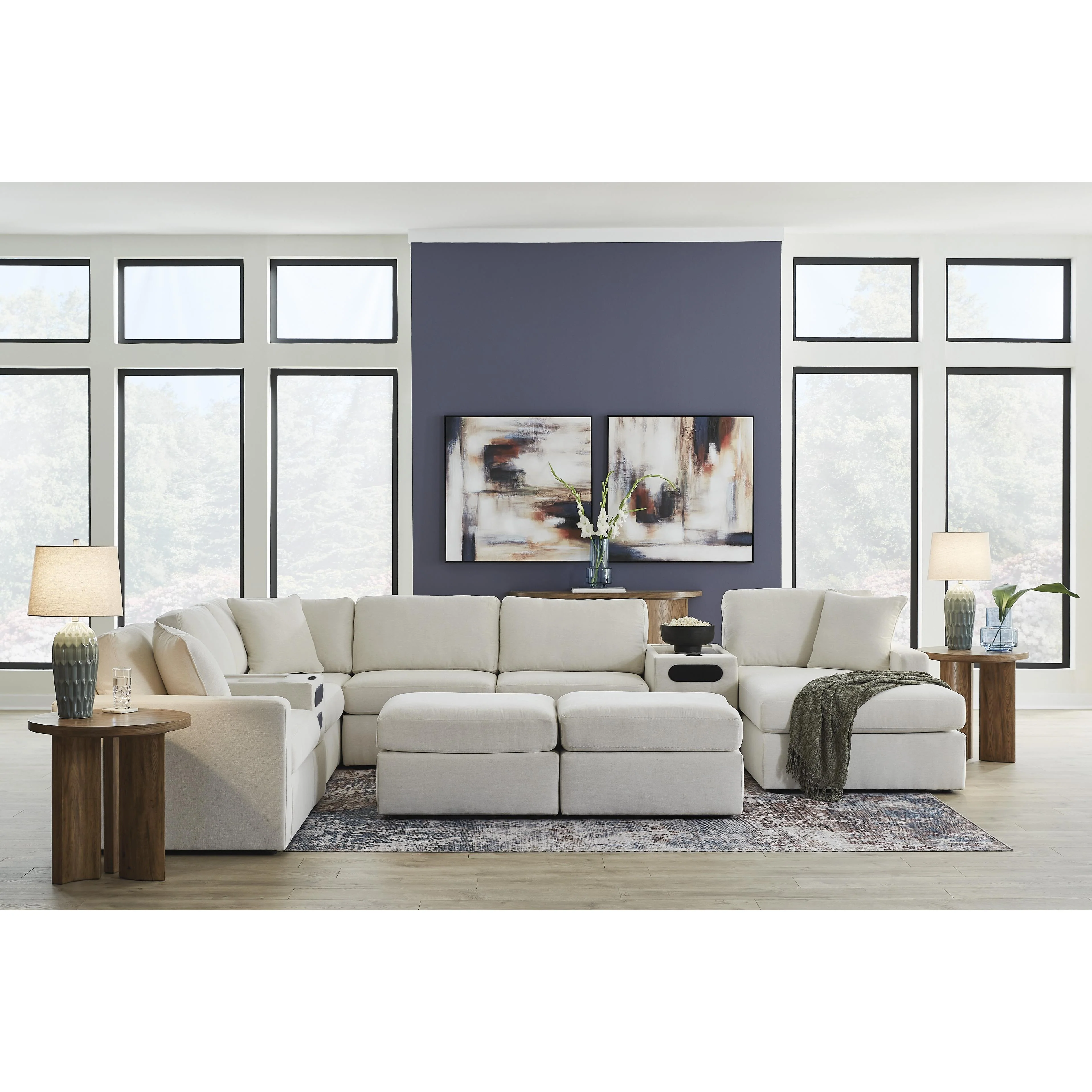 Signature Design by Ashley Modmax 92103S48 8 pc Sectional with Chaise and Audio Consoles - Image 5