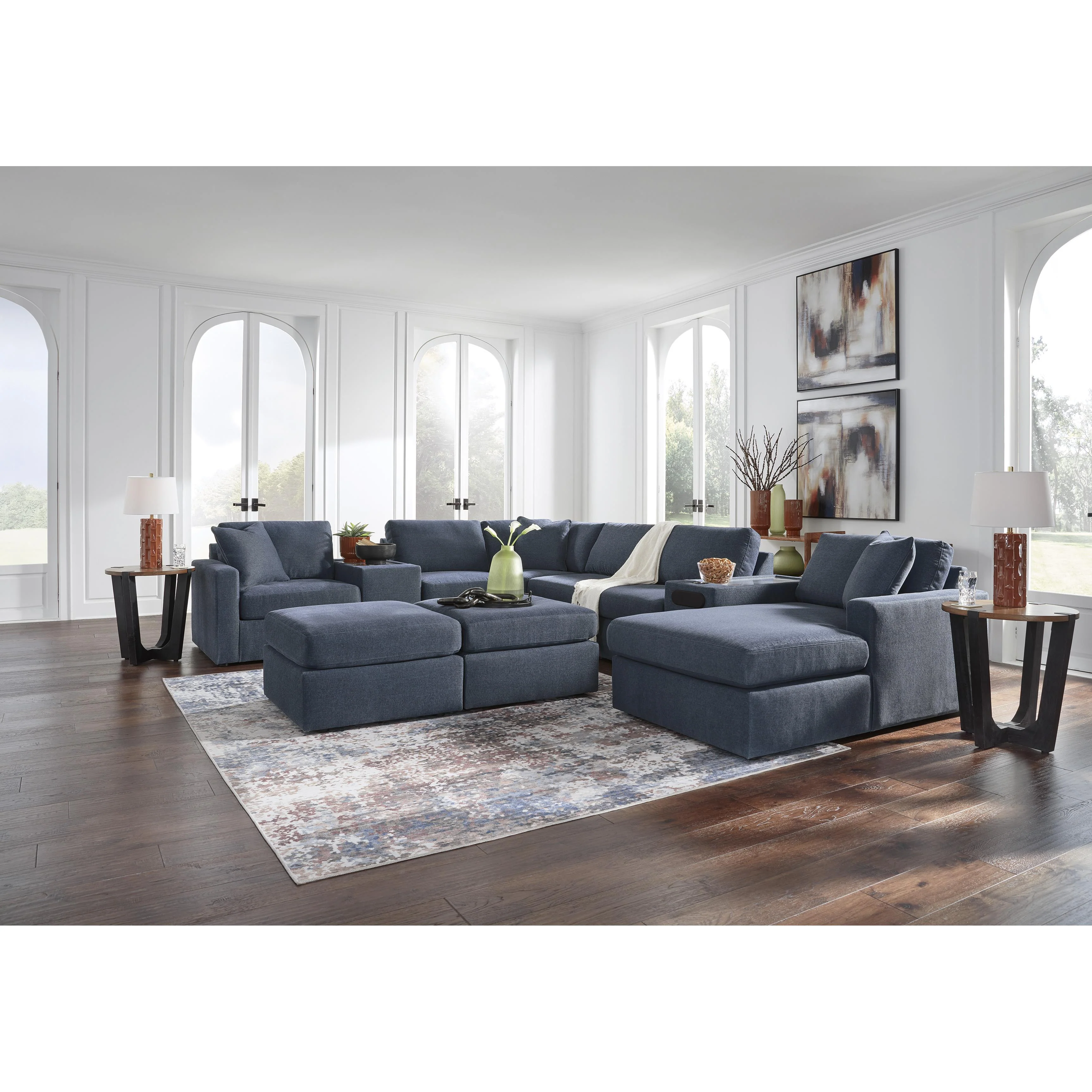 Signature Design by Ashley Modmax 92121S48 8 pc Sectional with Chaise and Audio Consoles - Image 5