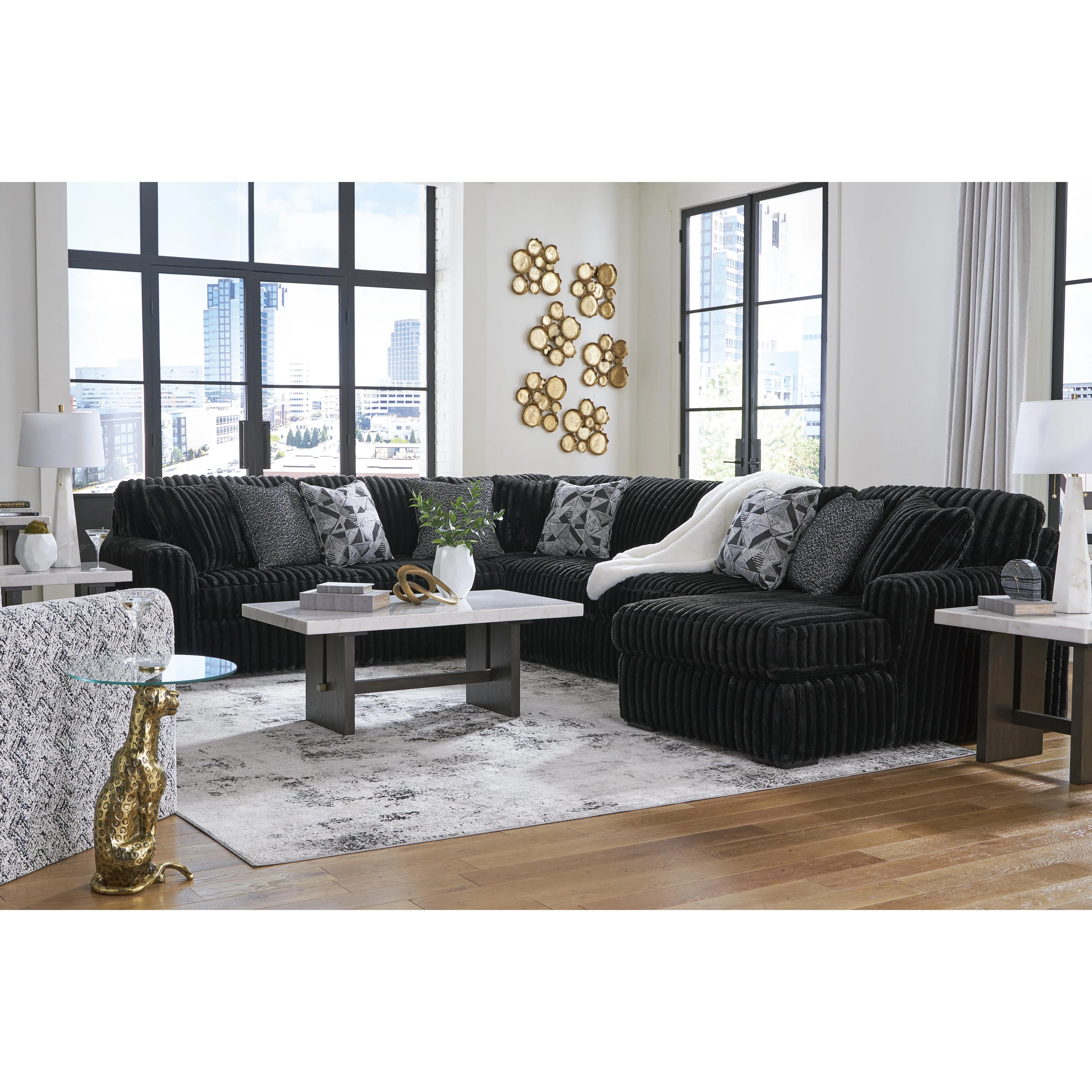 Signature Design by Ashley Midnight-Madness 98103S3 4 pc Sectional with Chaise - Image 5