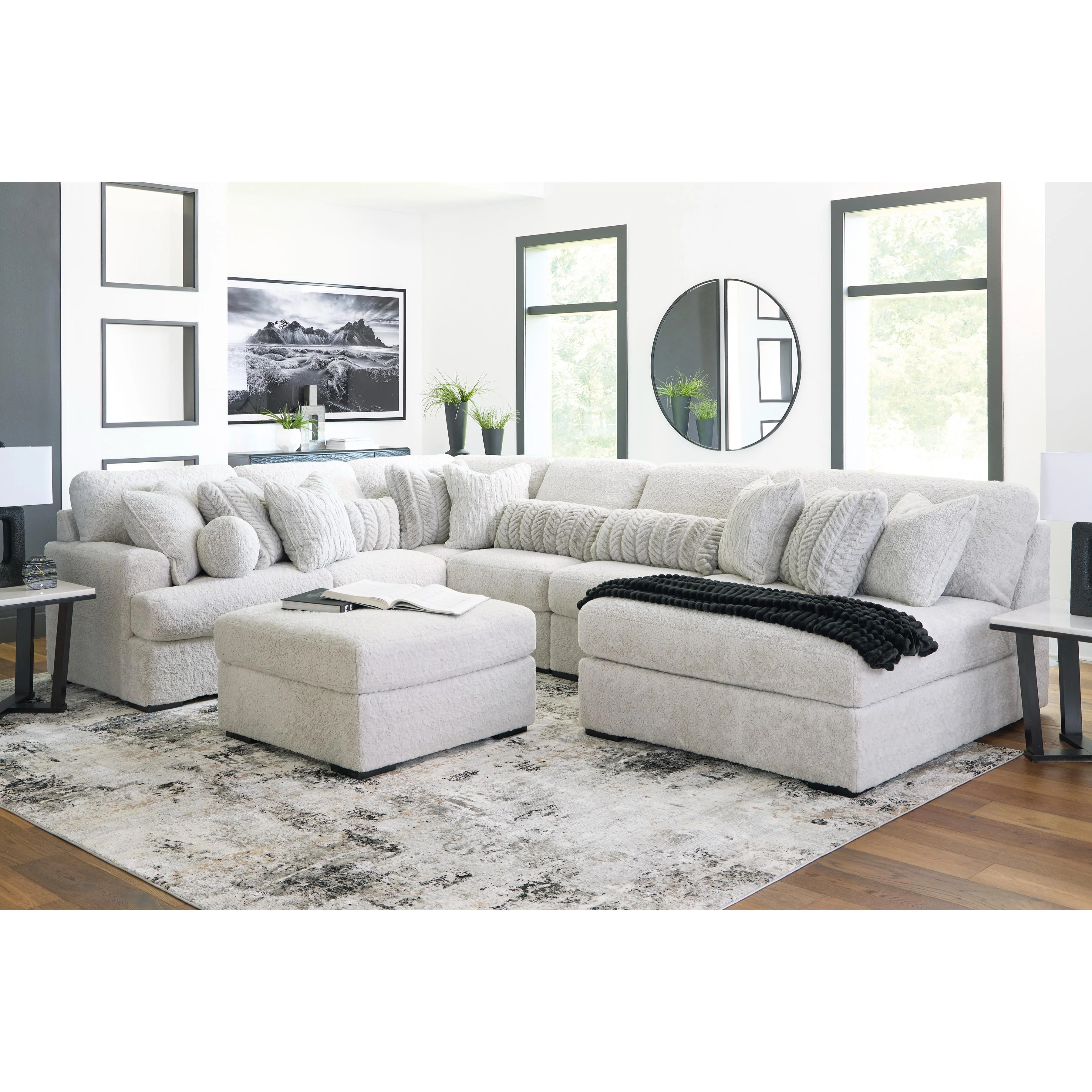 Signature Design by Ashley Cuddle Plush PC59106S3 6 pc Sectional with Chaise - Image 5