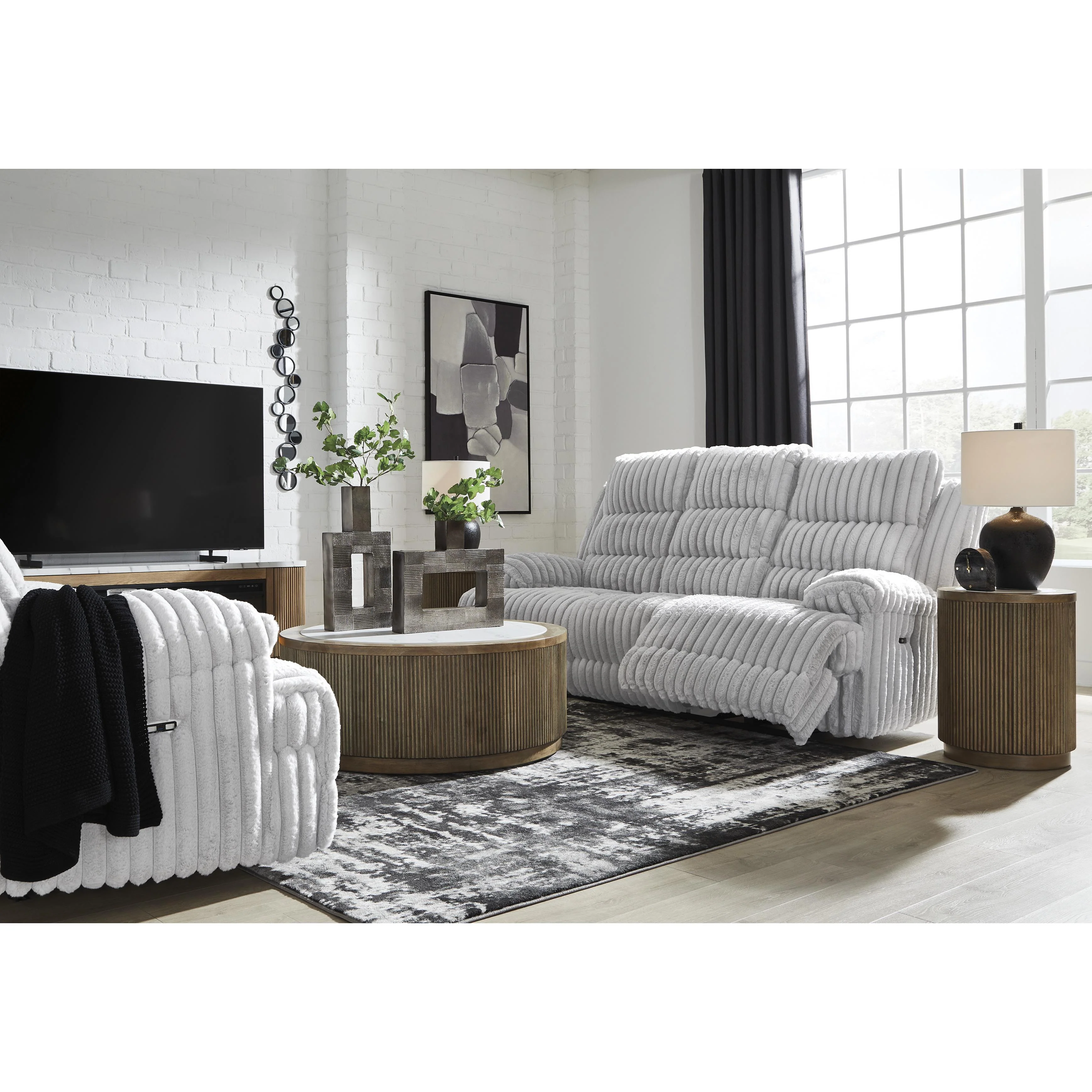 Signature Design by Ashley Rhines Falls PC4280499 Reclining Power Sofa with Drop Down Table - Image 13