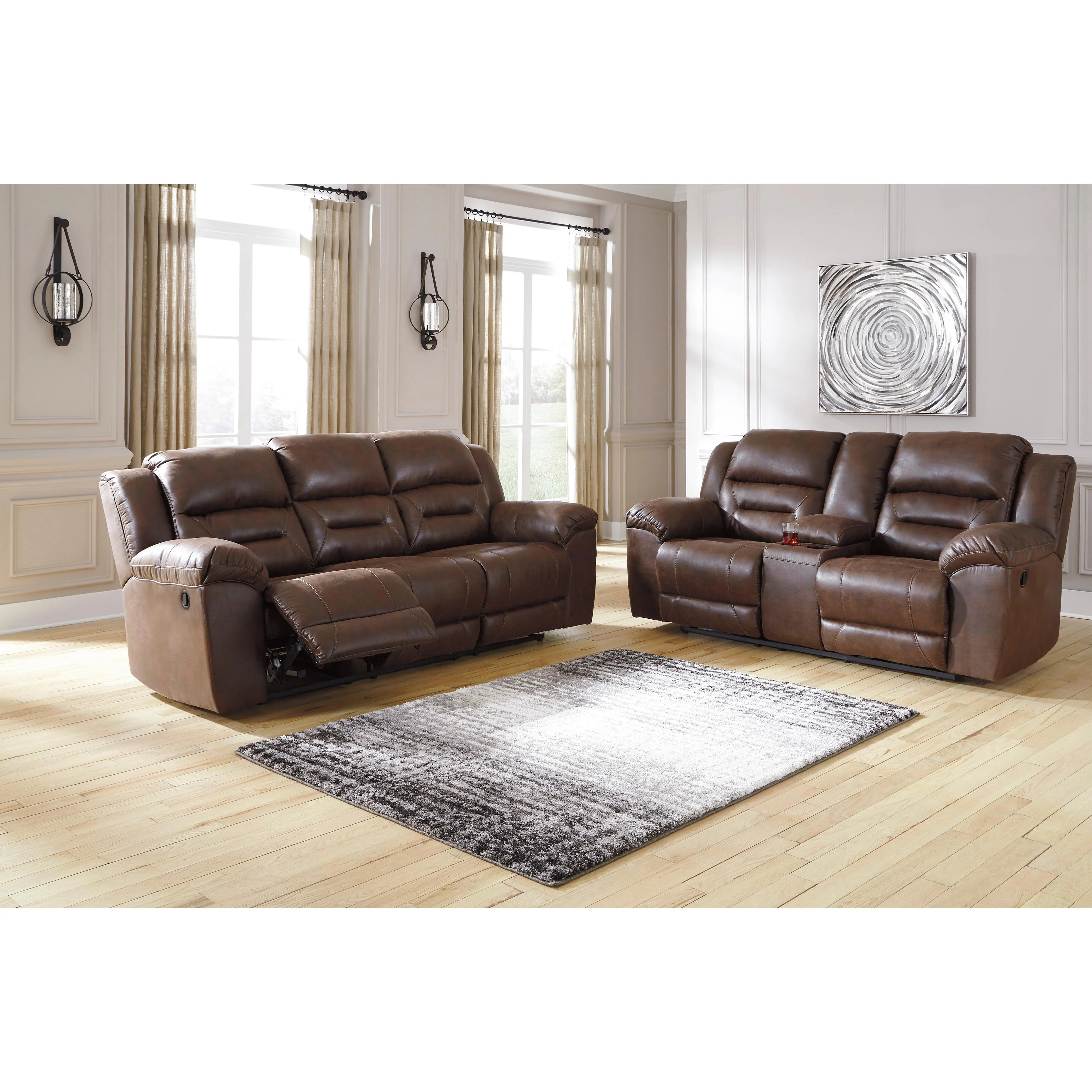 Signature Design by Ashley Stoneland Reclining Leather Look Sofa 3990488 - Image 5