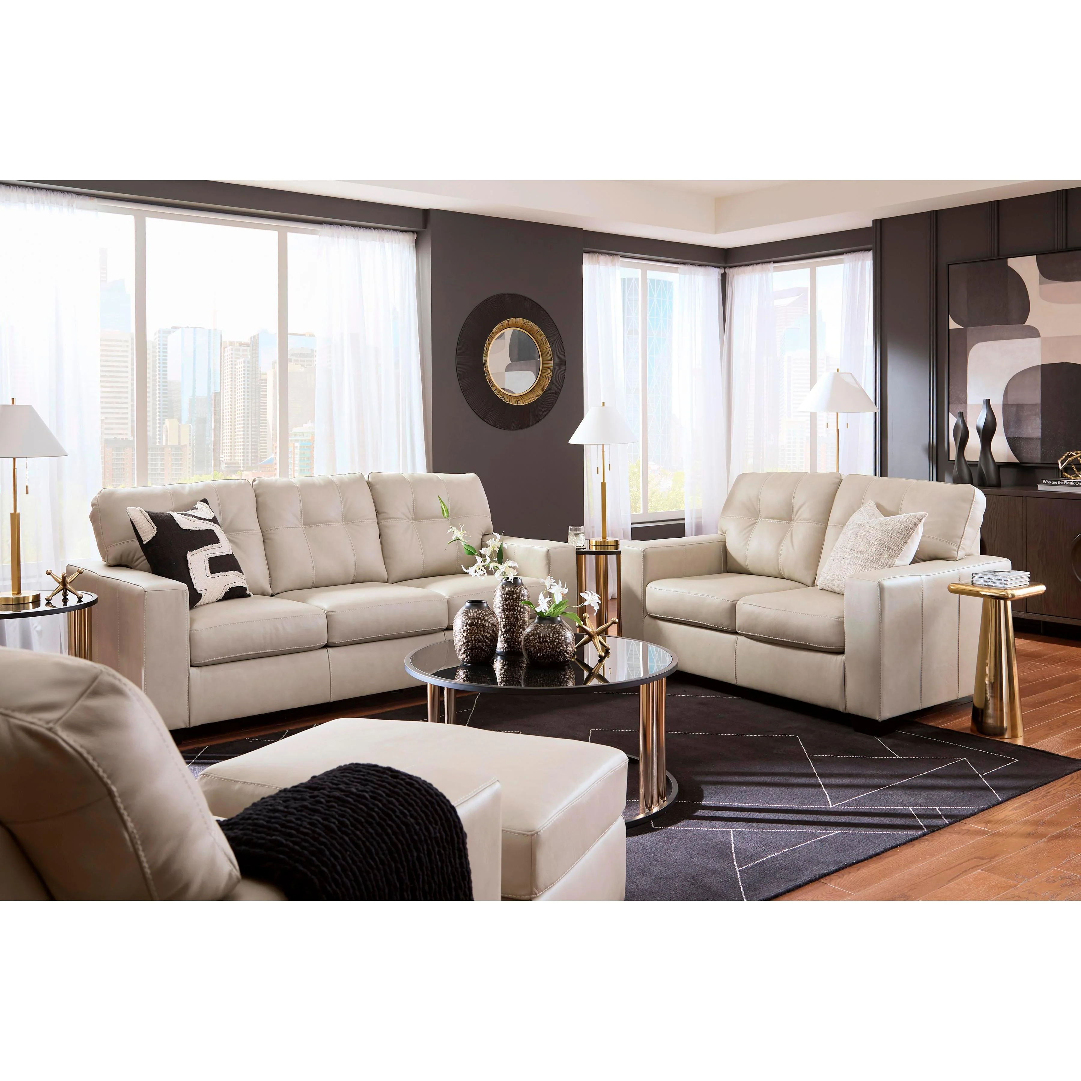 Signature Design by Ashley Santorine Stationary Leather Match Sofa 2170838C - Image 11
